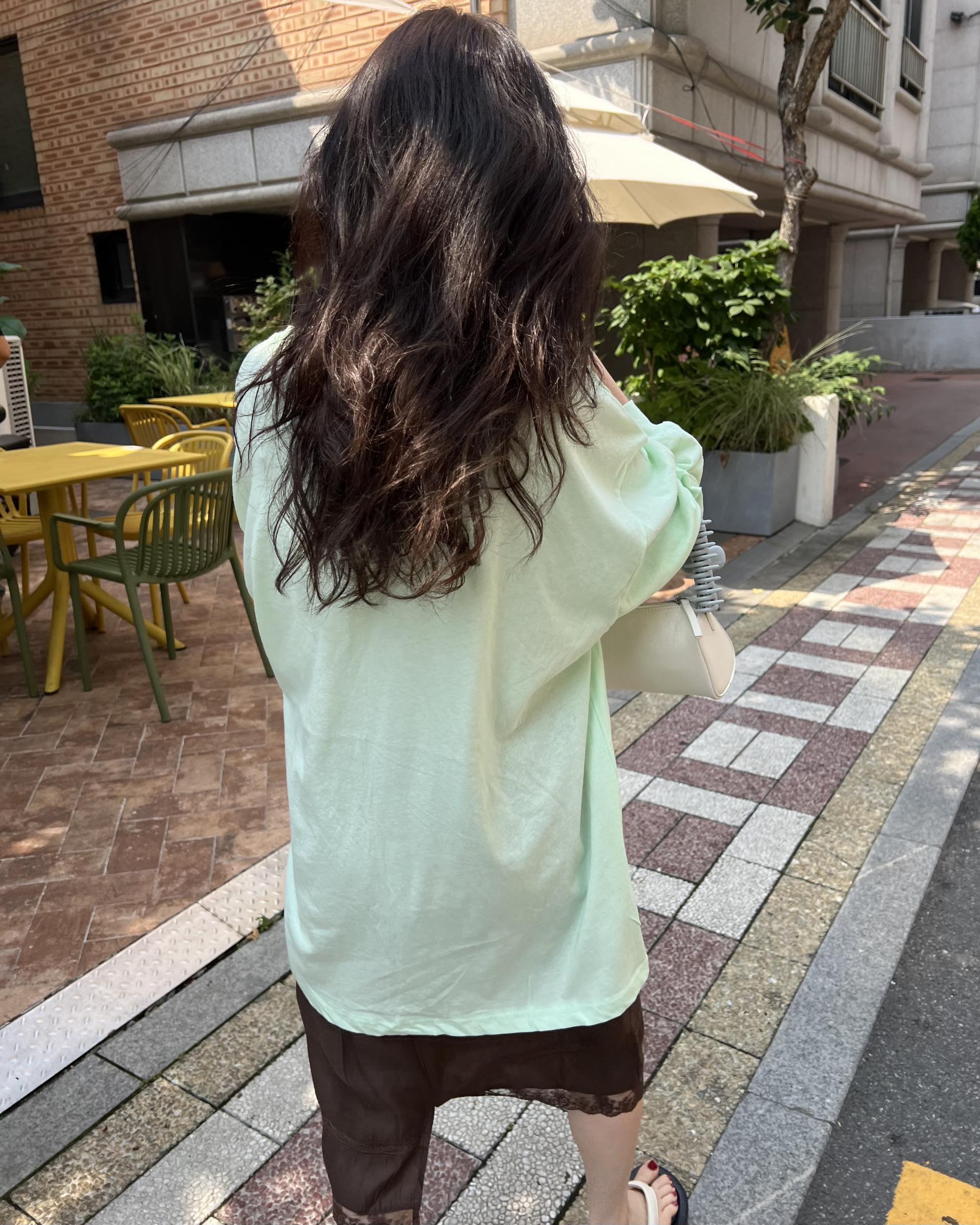 silk lace skirt (mint/brown)