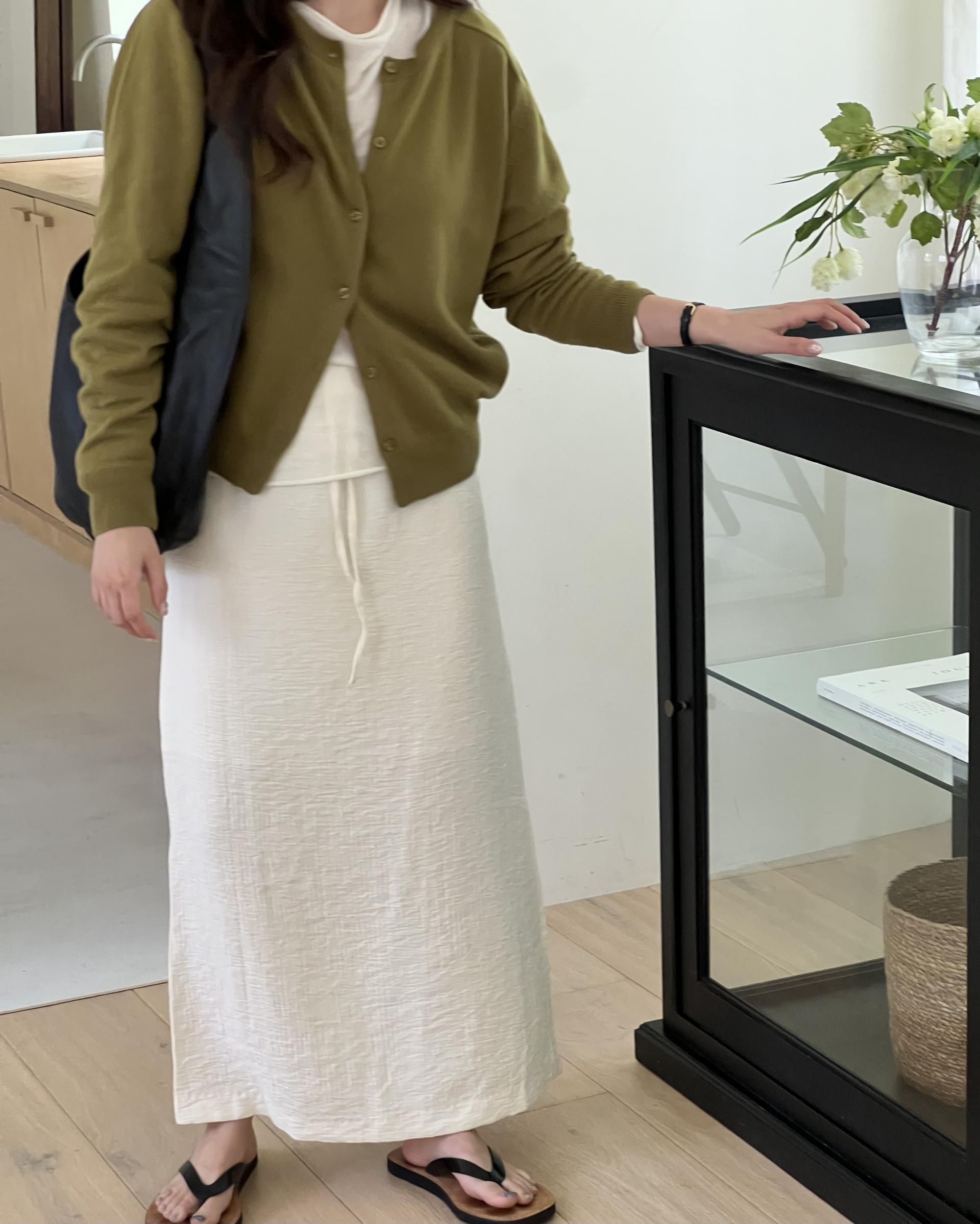 base wrinkle skirt (black/cream)