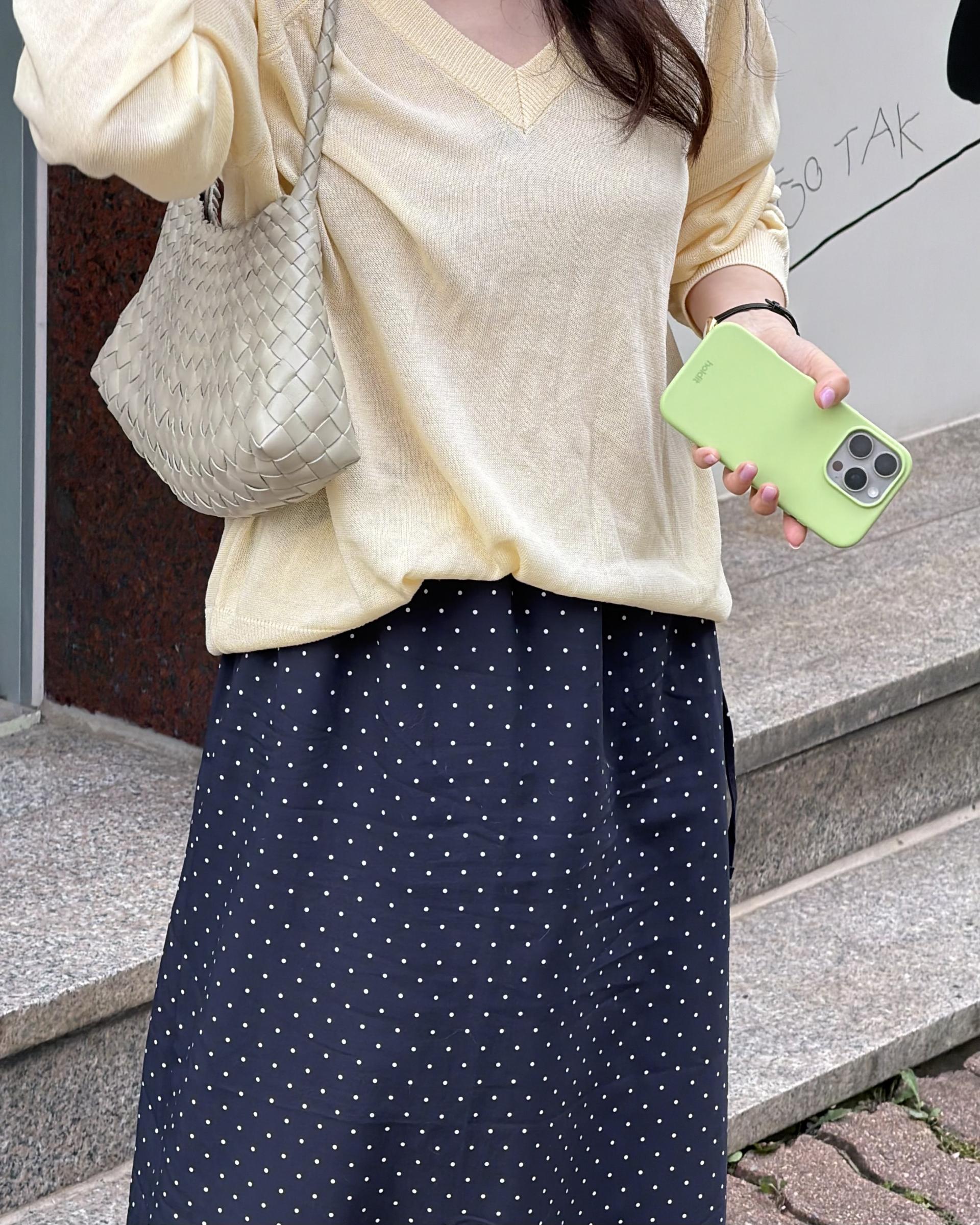 dot maxi skirt