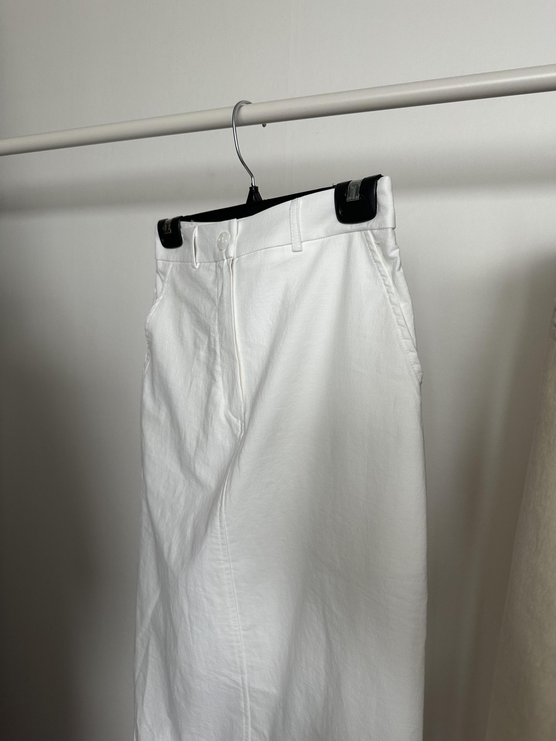 creme cotton skirt (beige/white)