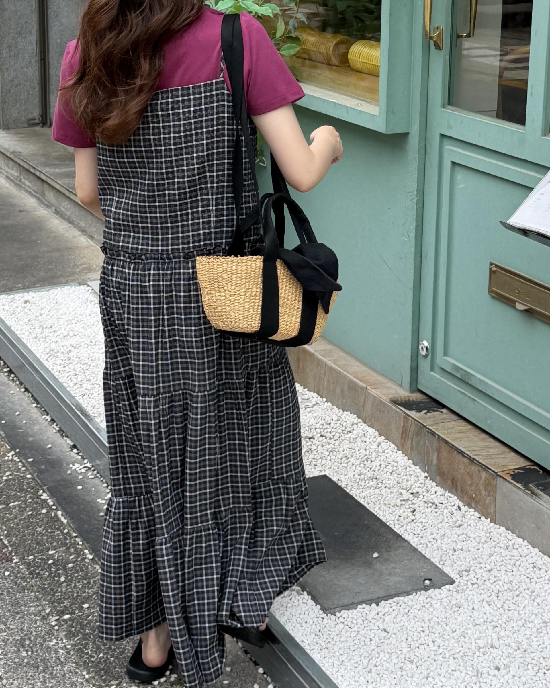 kate check dress (black/blue)