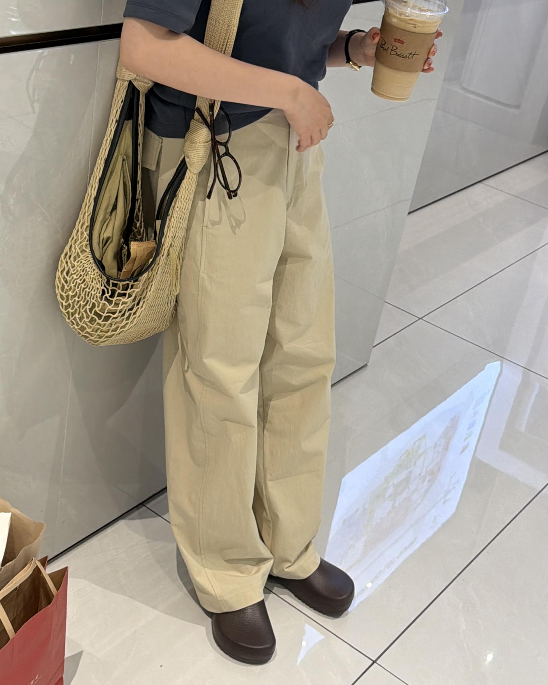 sand cotton pants (milk beige)