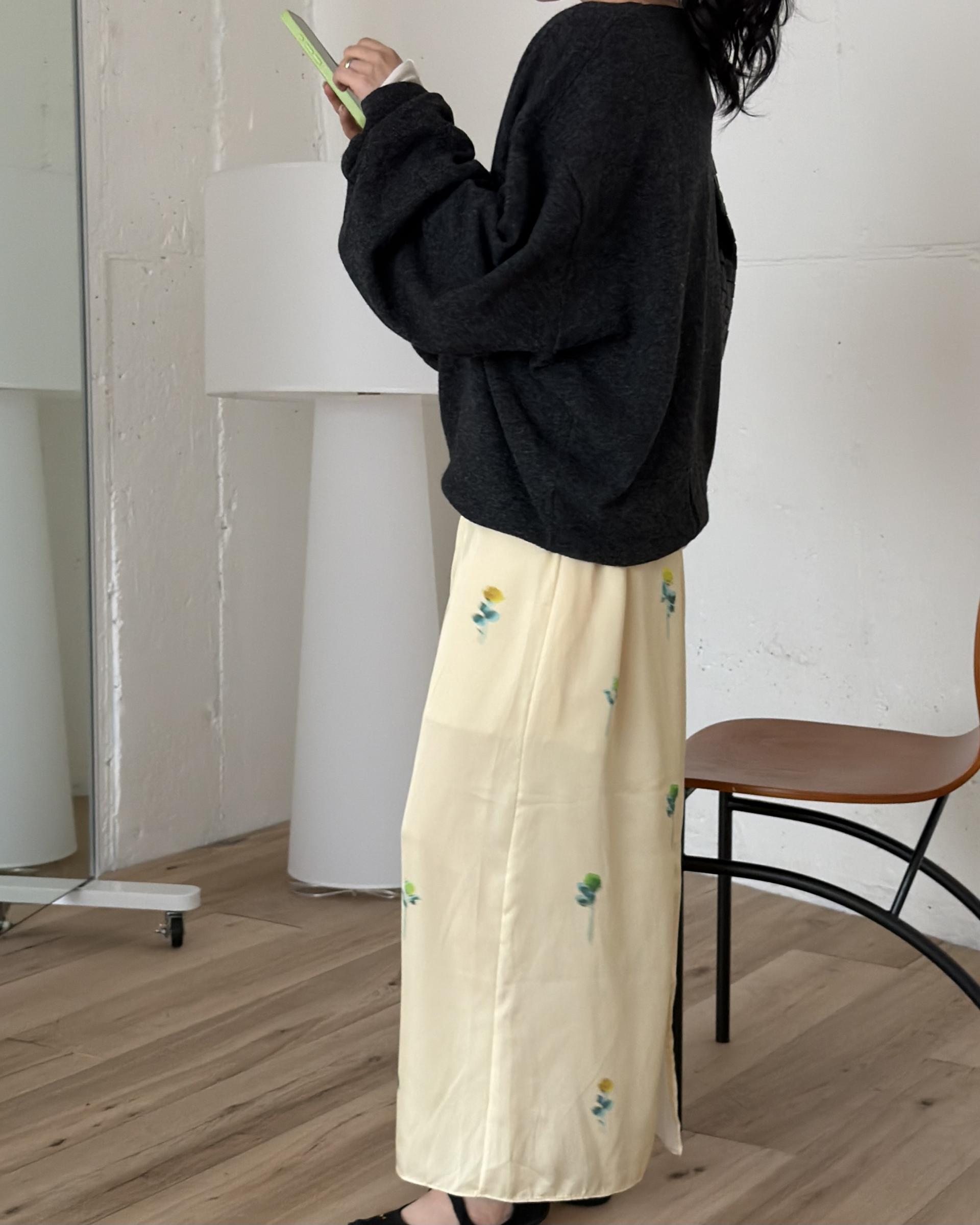domingo flower skirt (sky blue)