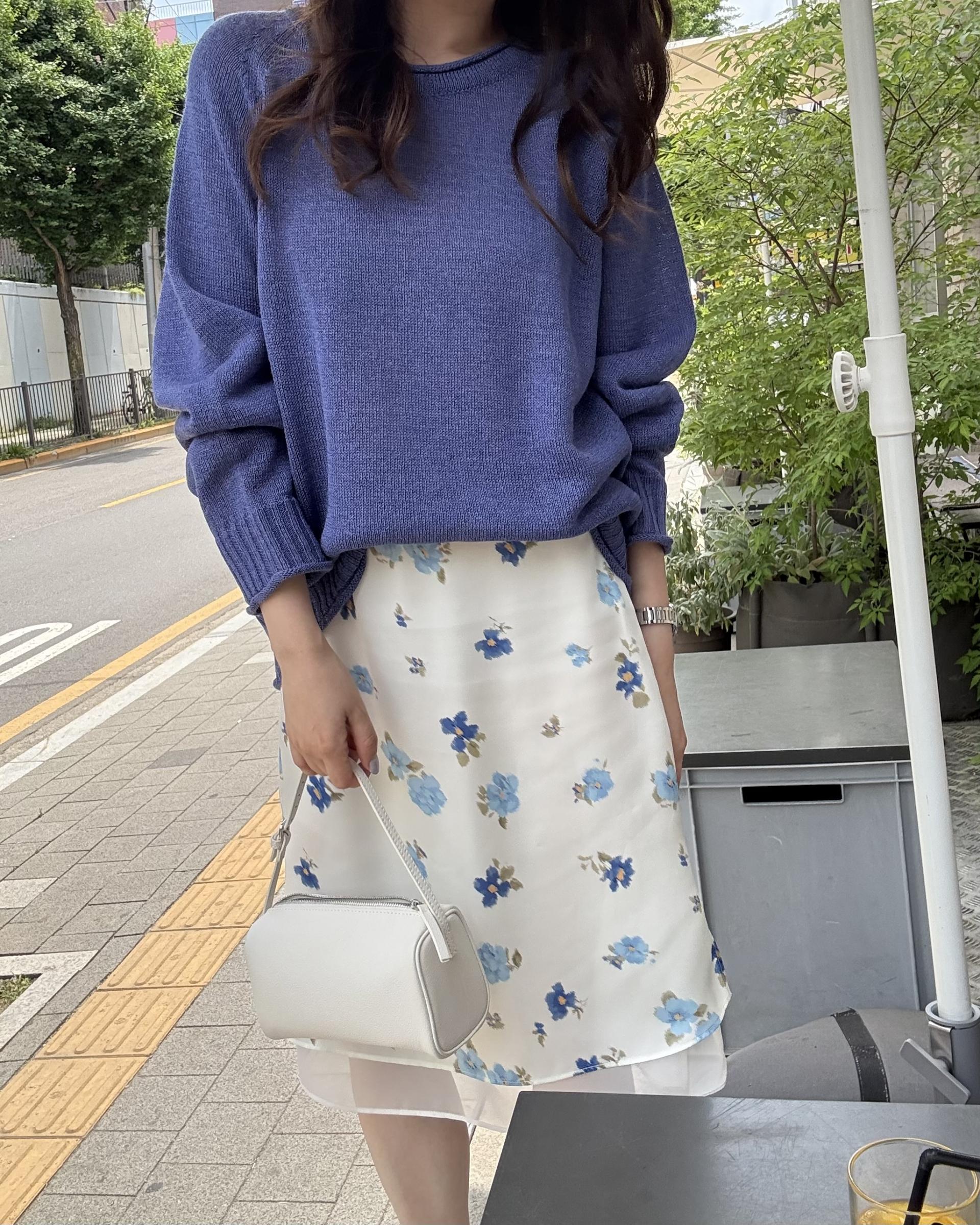 brew round knit (purple/cream)