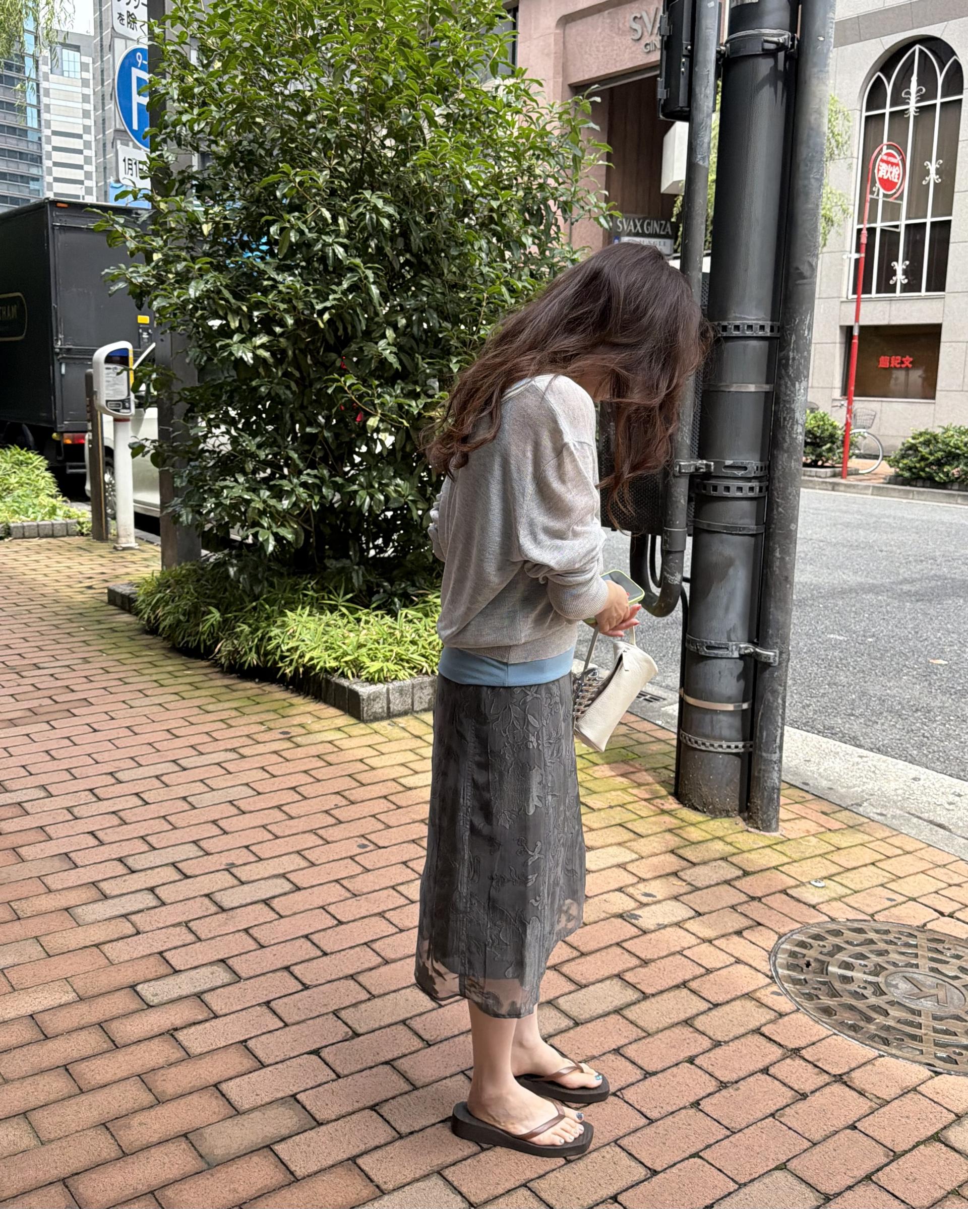 punch u-neck knit (mint/baby blue/grey)