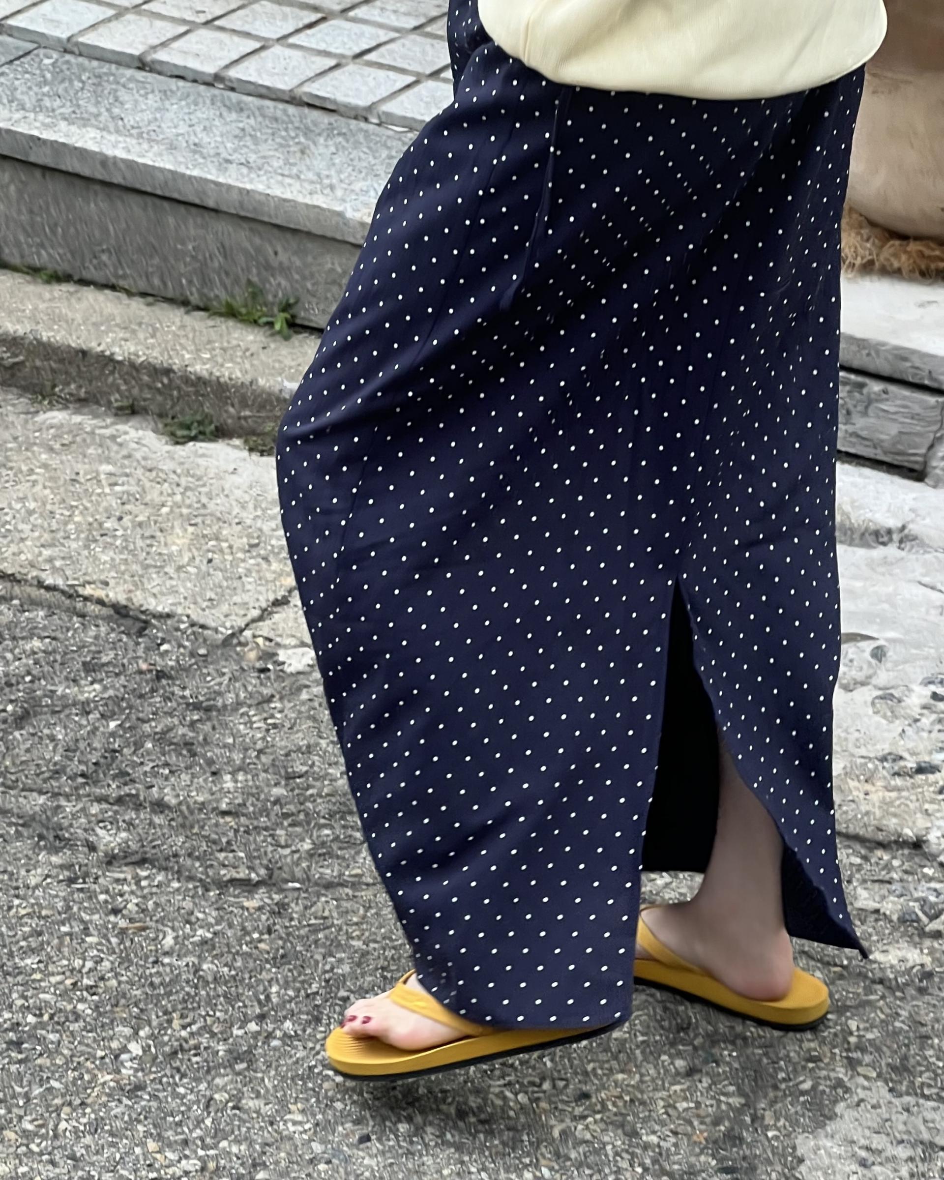 dot maxi skirt