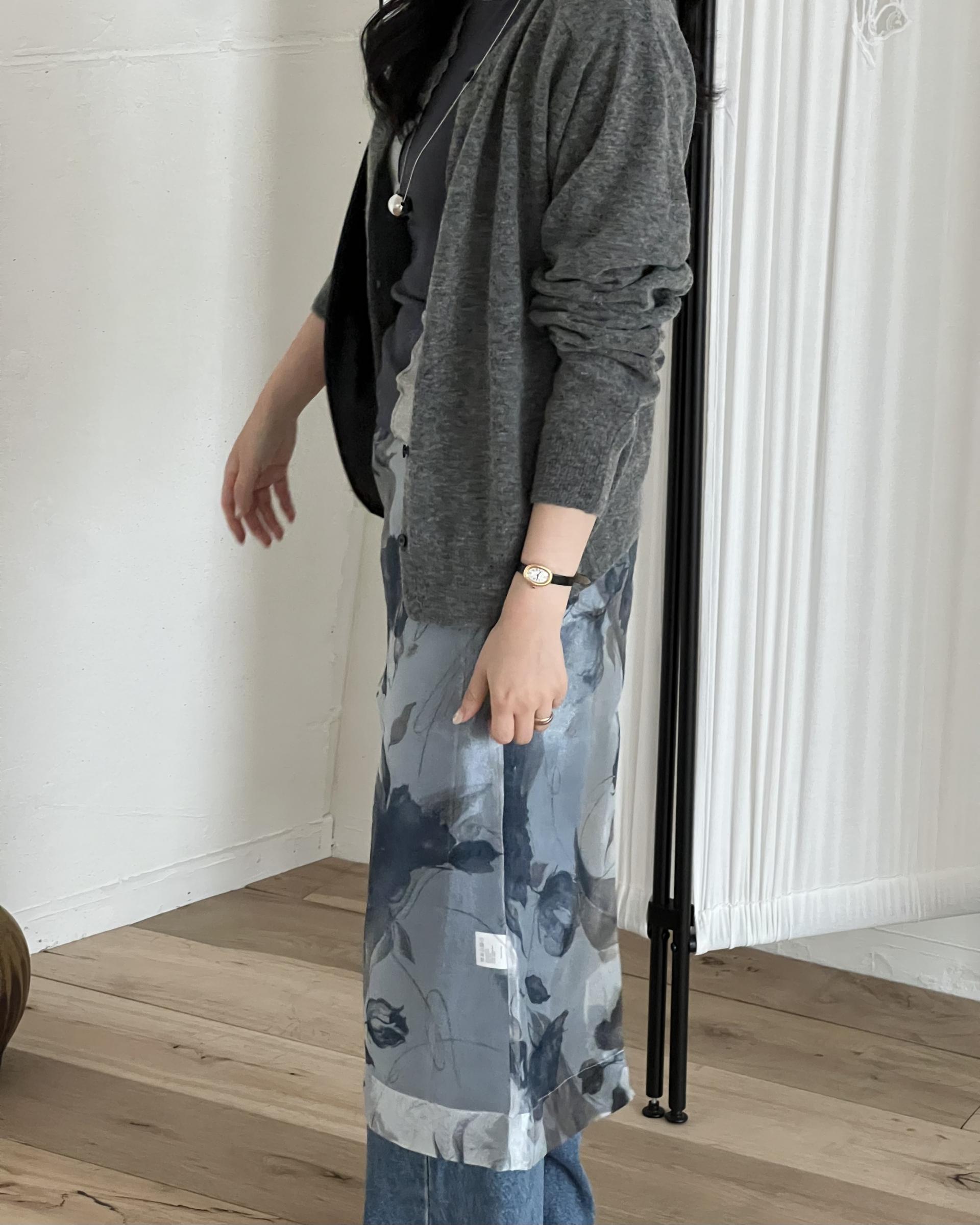 bowl round cardigan (grey/khaki/red)