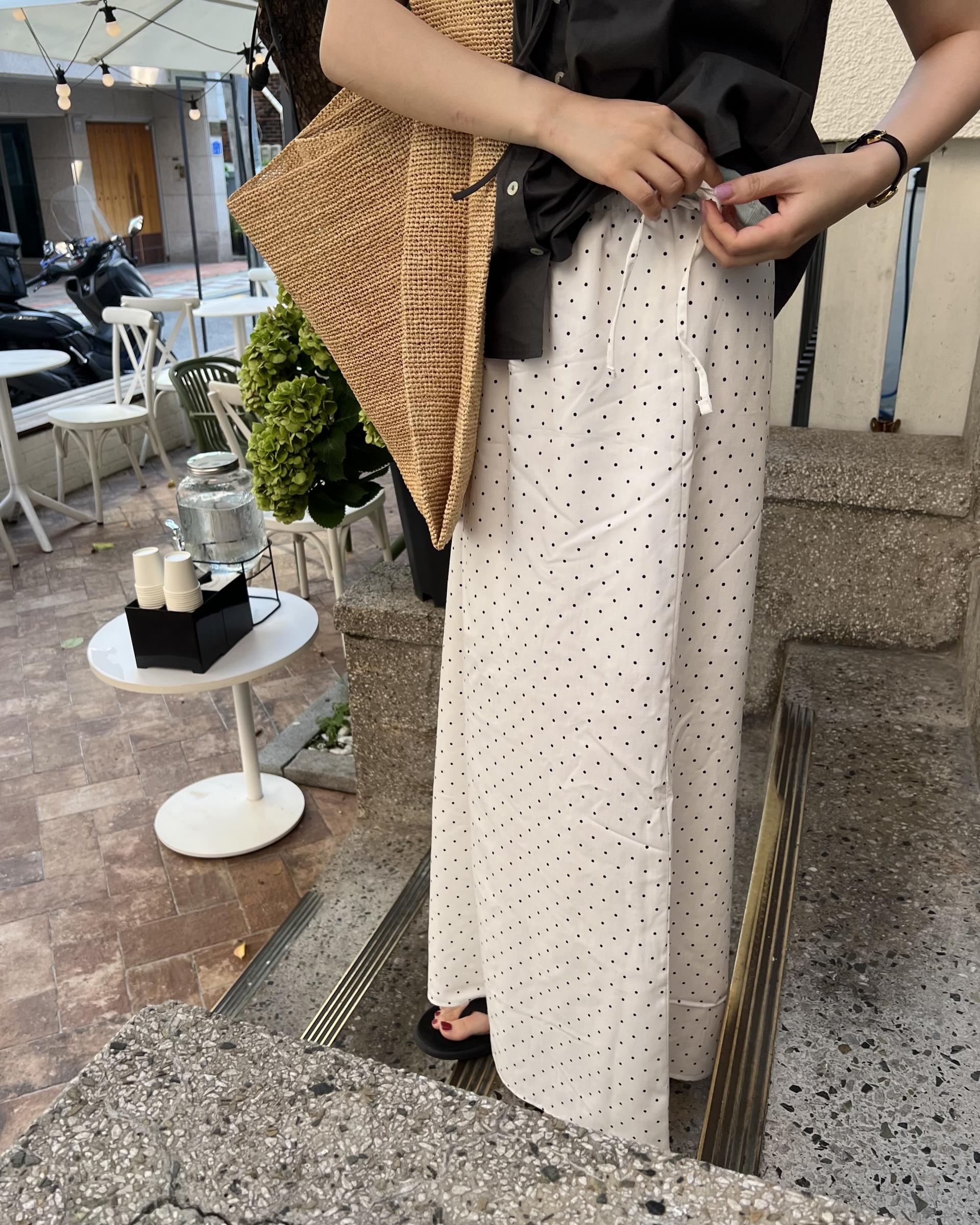 dot maxi skirt