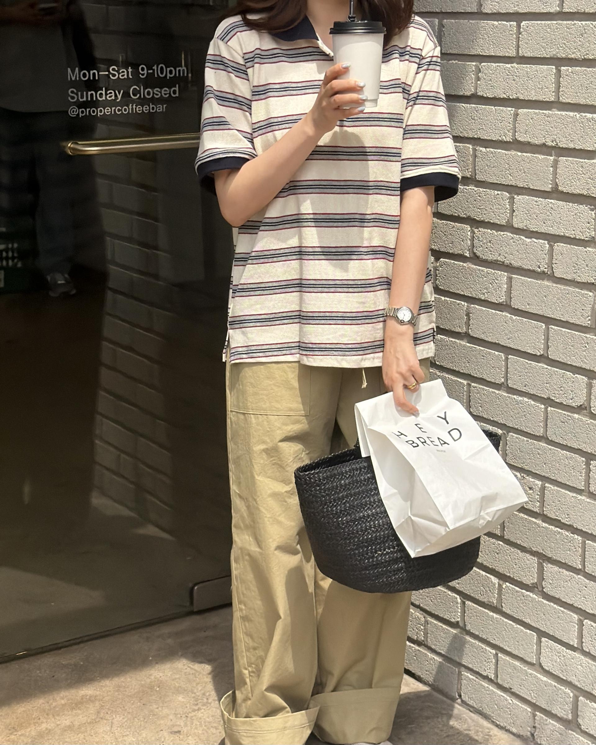 liberty stripe top (cream/orange)