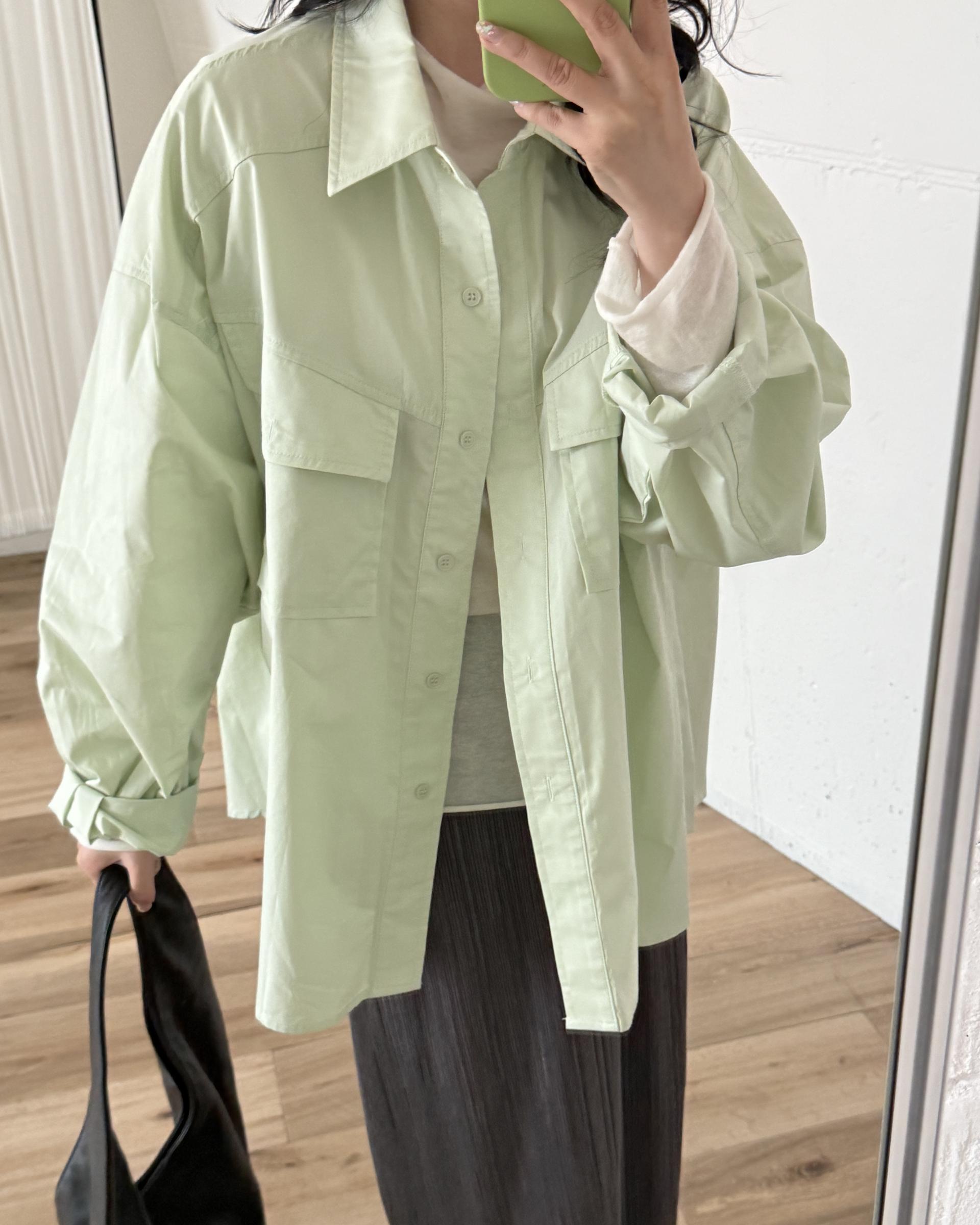 over pocket shirt (mint)