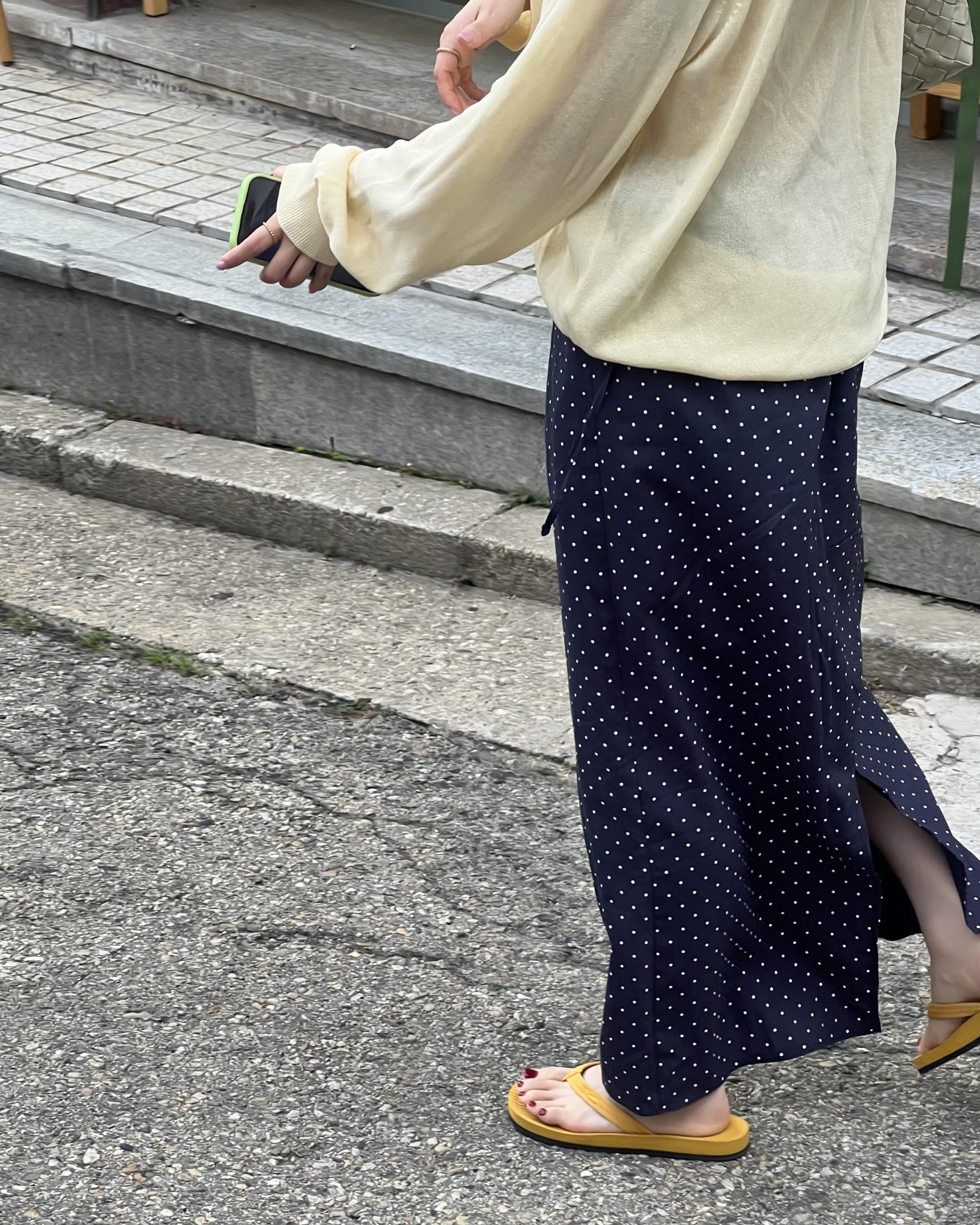 dot maxi skirt