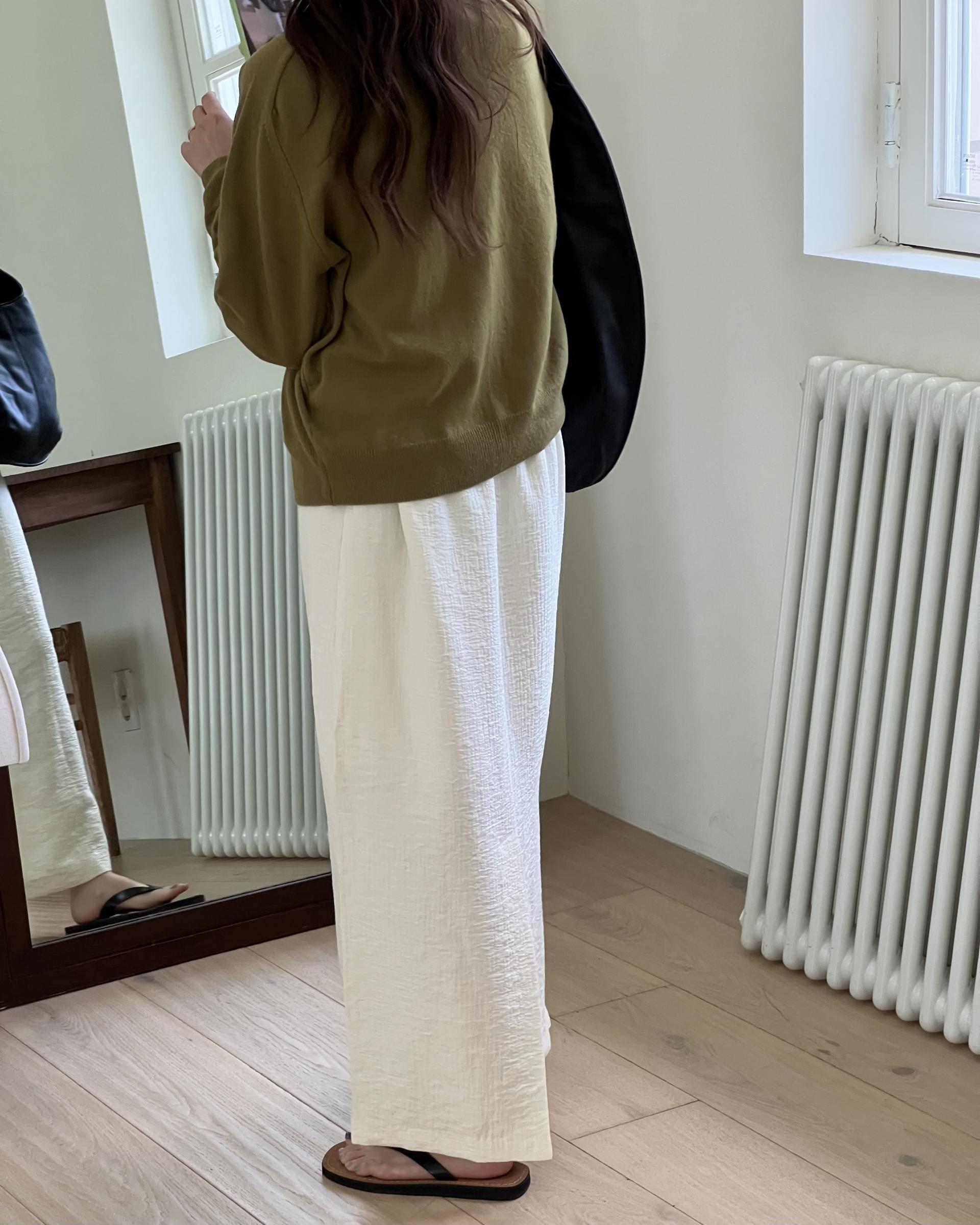 base wrinkle skirt (black/cream)