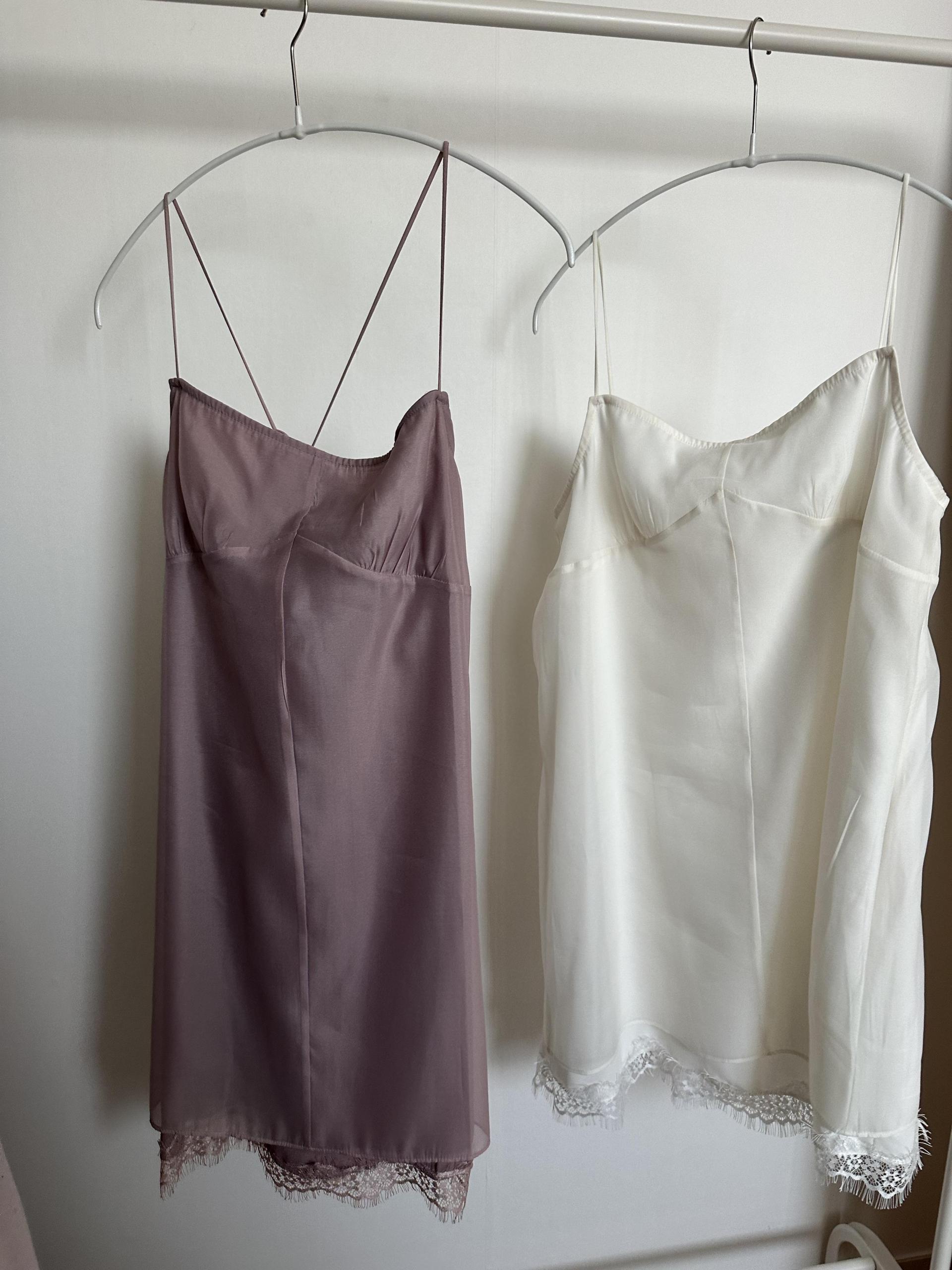 sheer layered dress (cream/dusty pink)