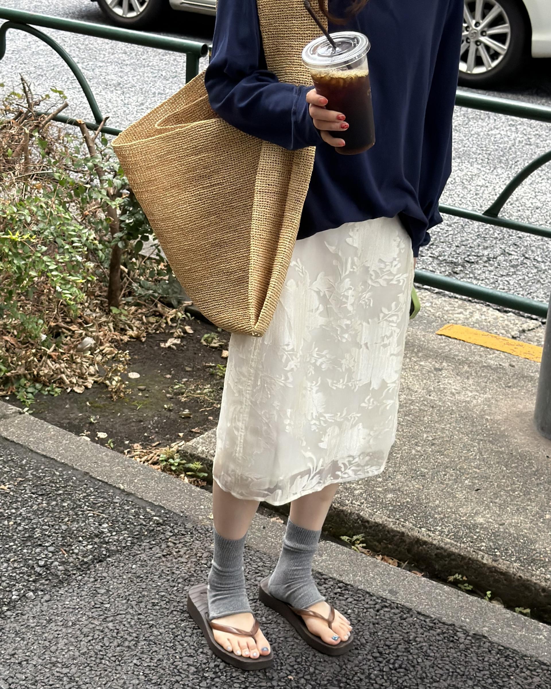 gloria midi skirt (charcoal/cream)