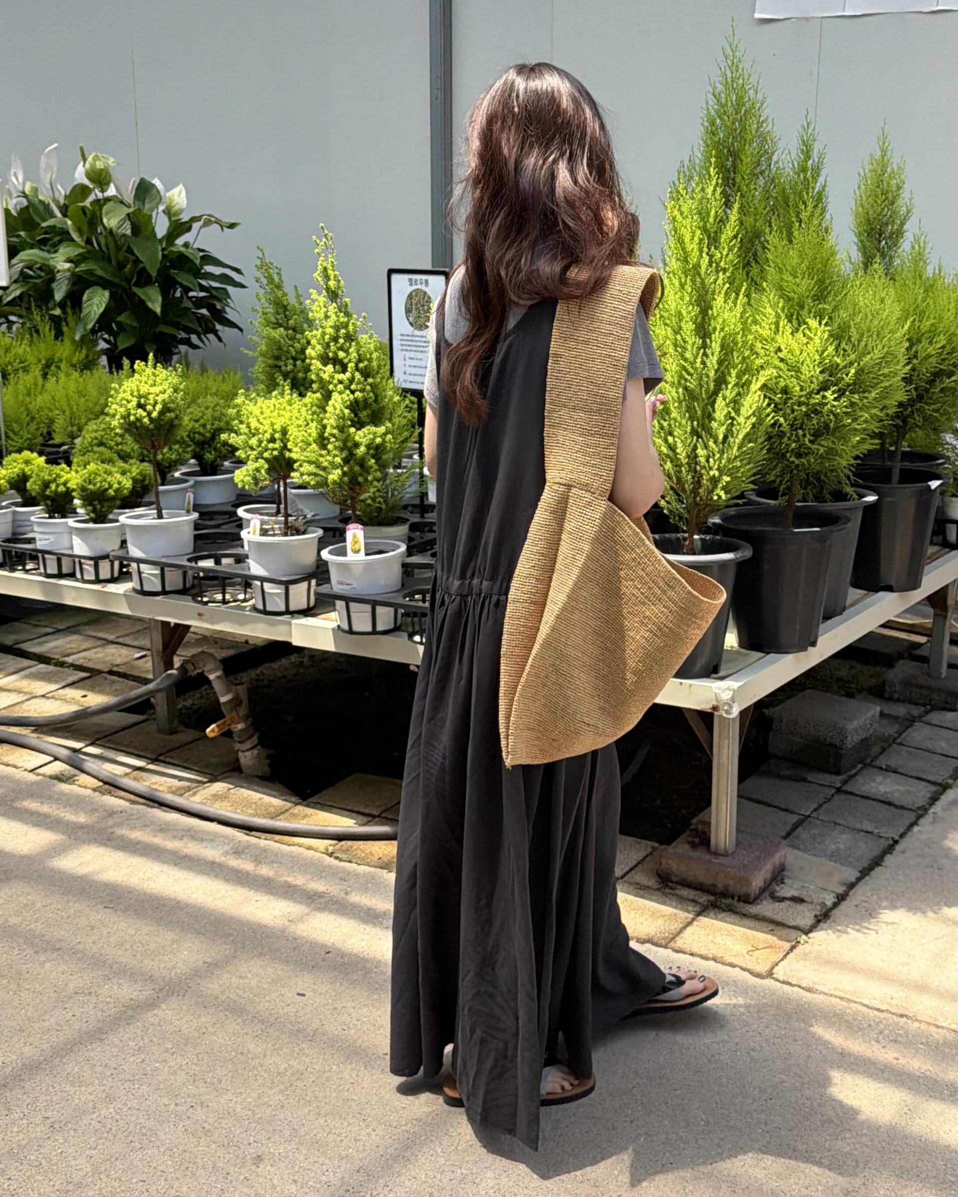 oatmeal dress (charcoal/cream)