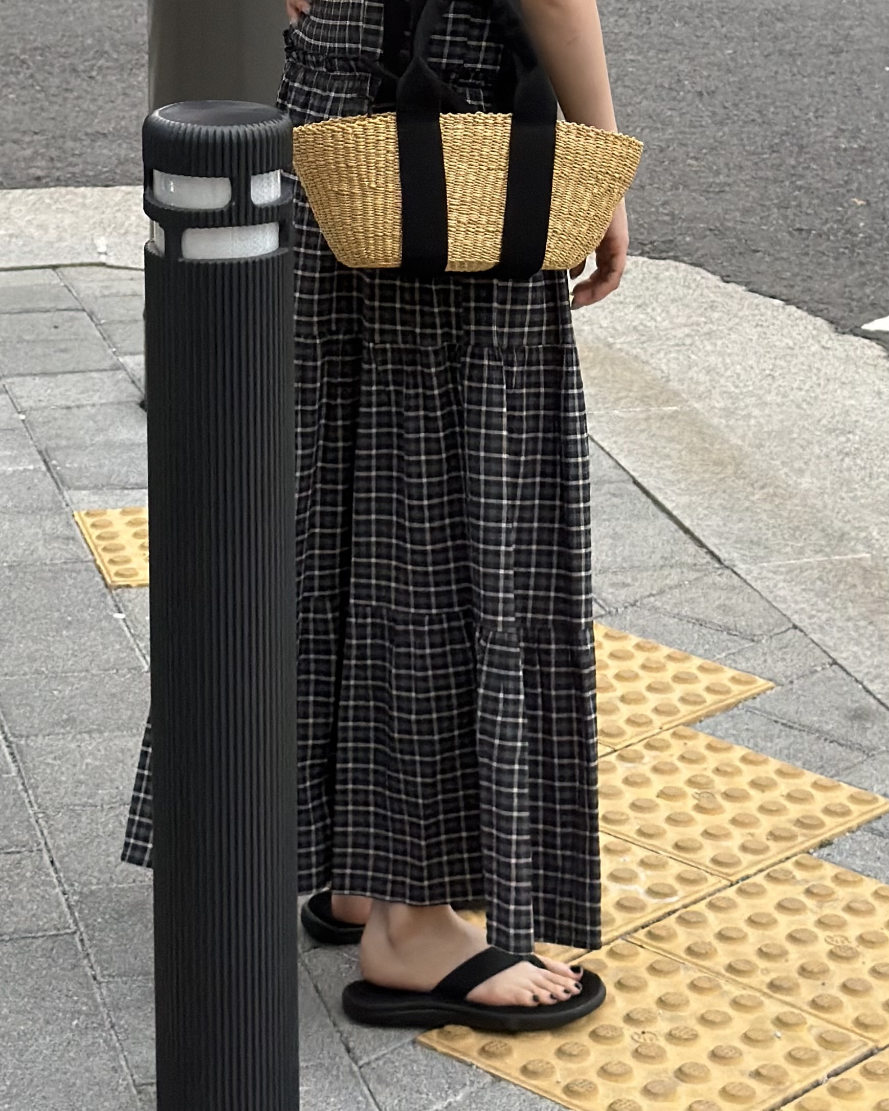 kate check dress (black/blue)