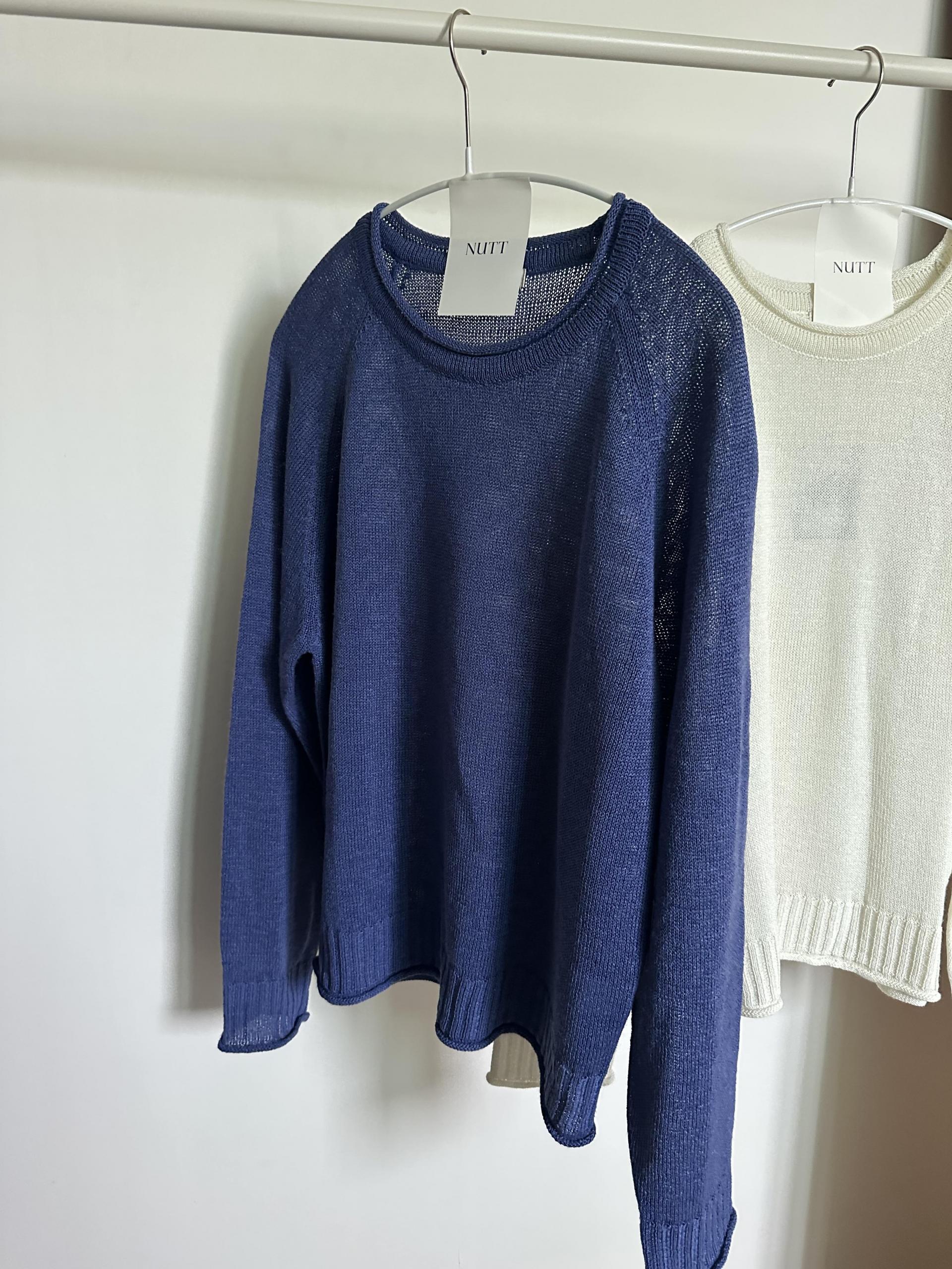 brew round knit (purple/cream)