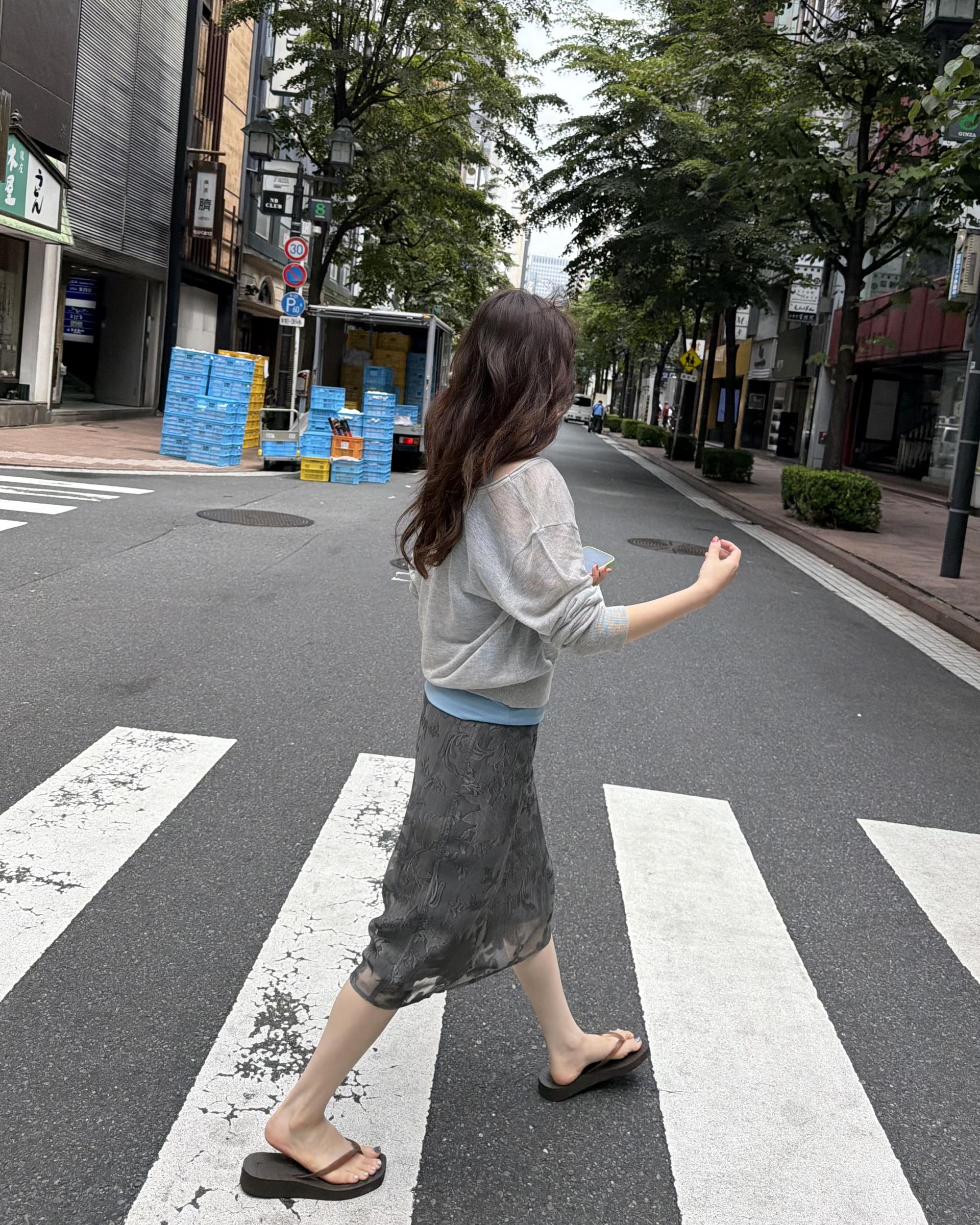 punch u-neck knit (mint/baby blue/grey)