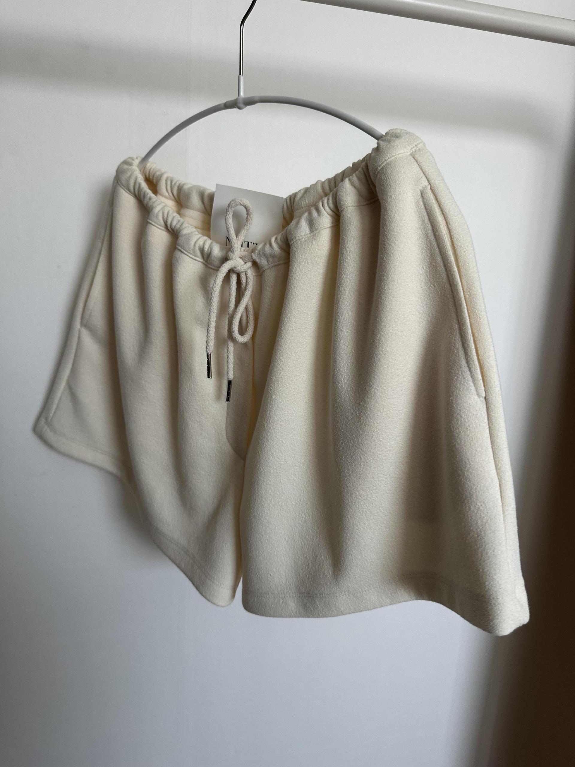 cream terry shorts