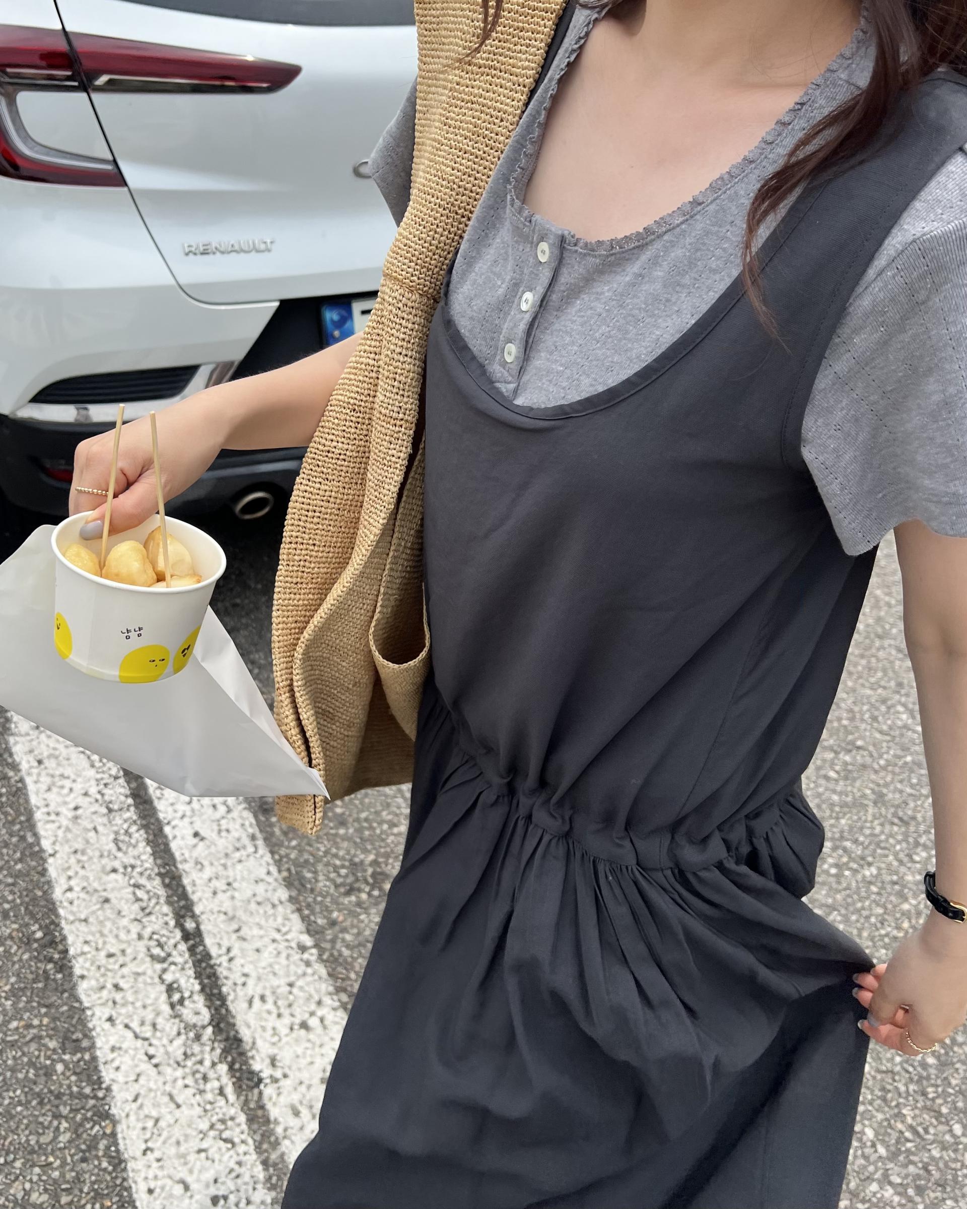 oatmeal dress (charcoal/cream)