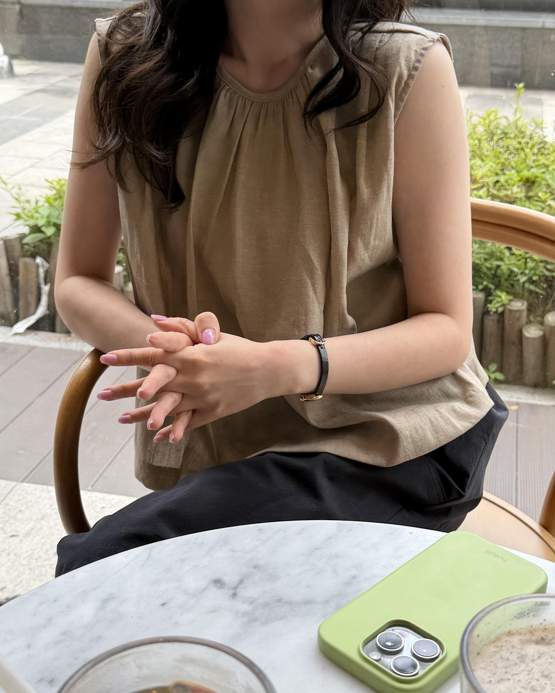 moris blouse (brown/cream)