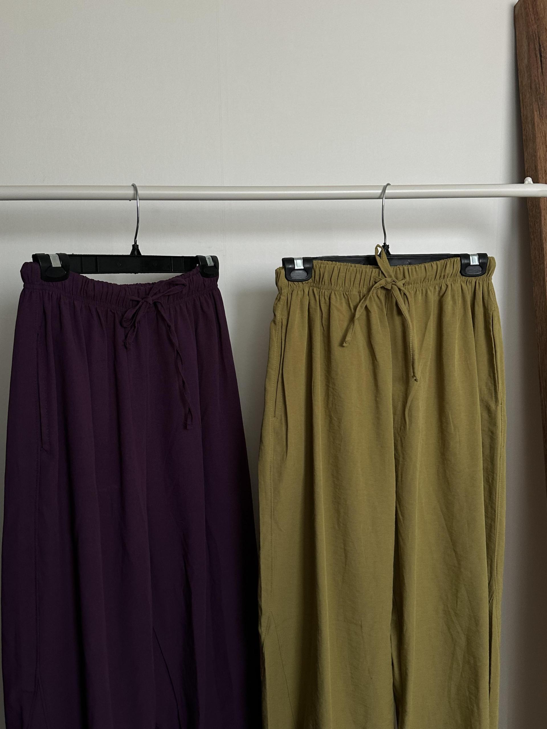 boat linen pants (purple/green)