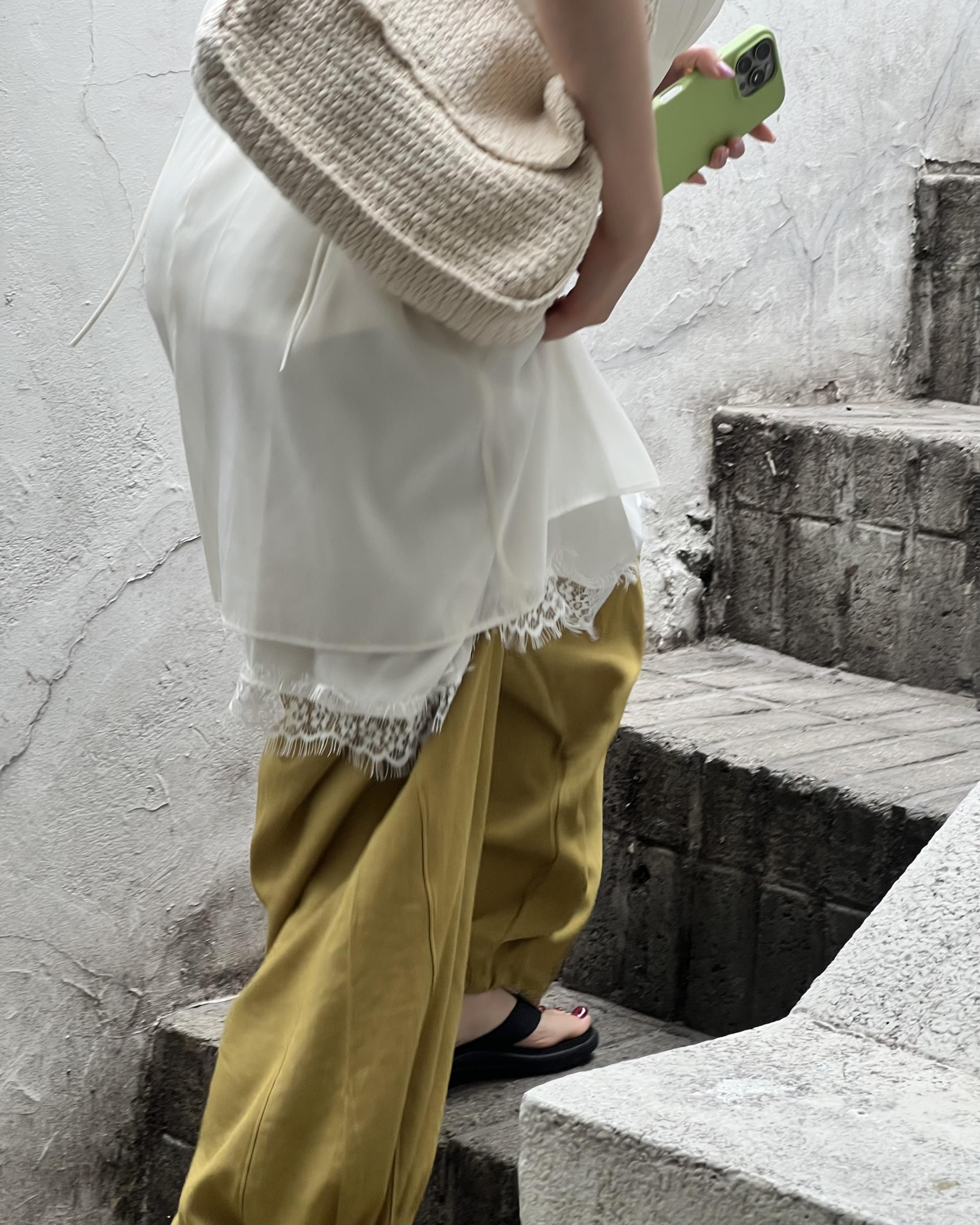 boat linen pants (purple/green)