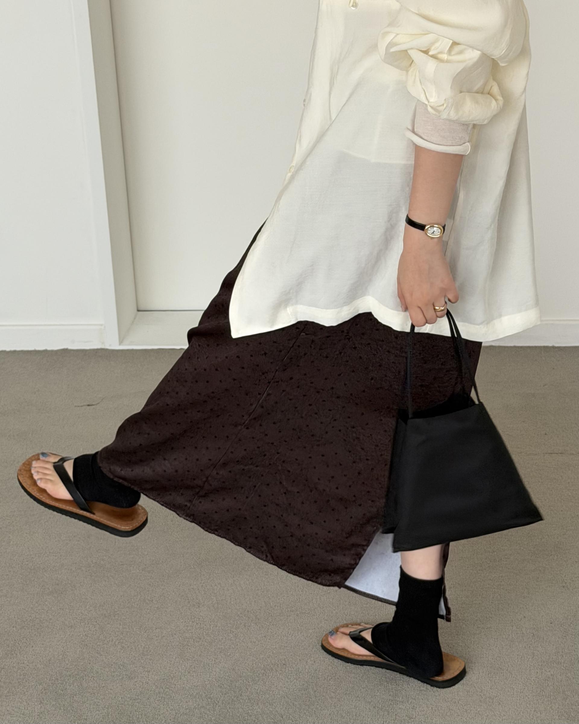 prim button blouse (brown/navy/cream) ์