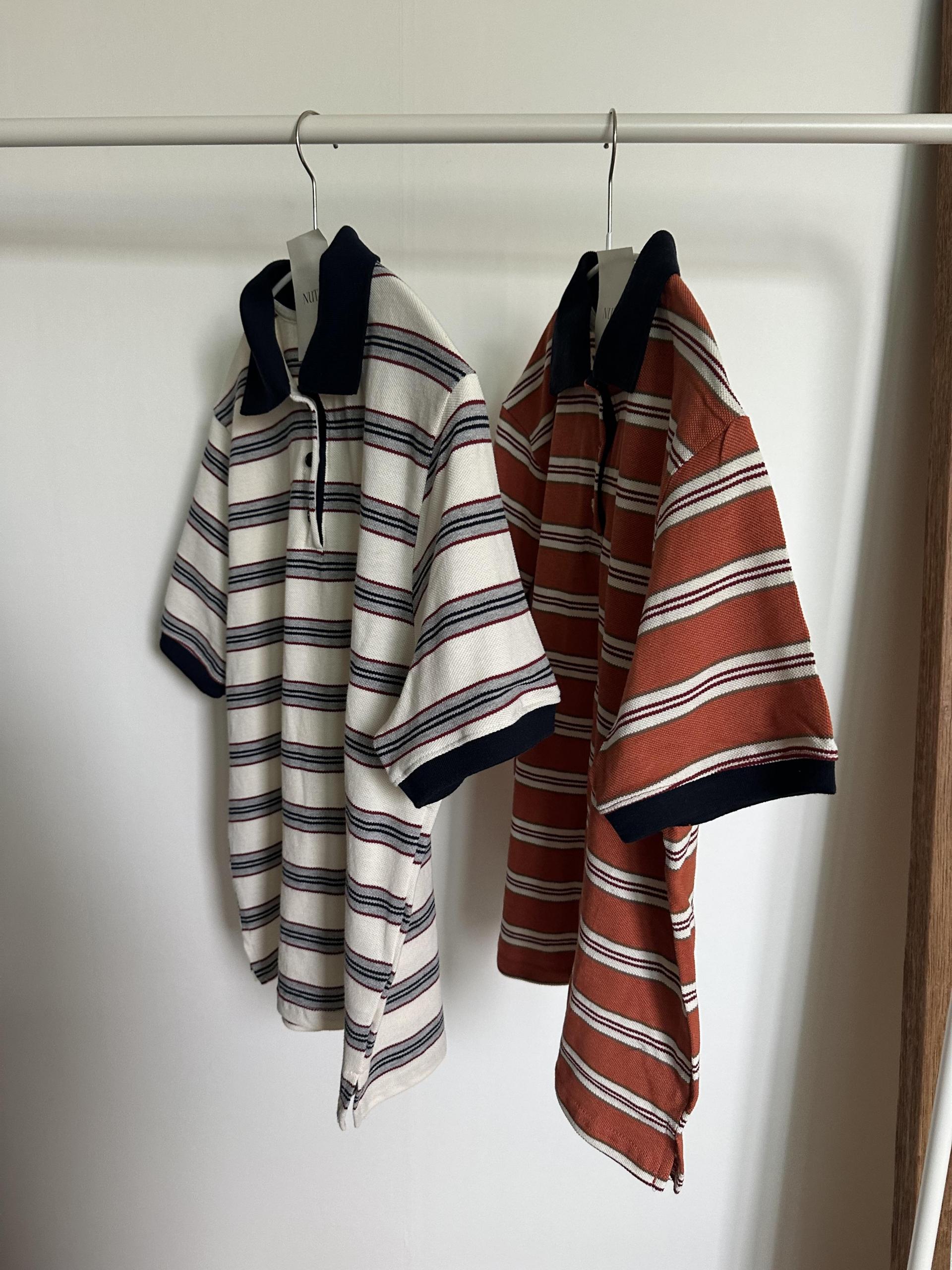 liberty stripe top (cream/orange)