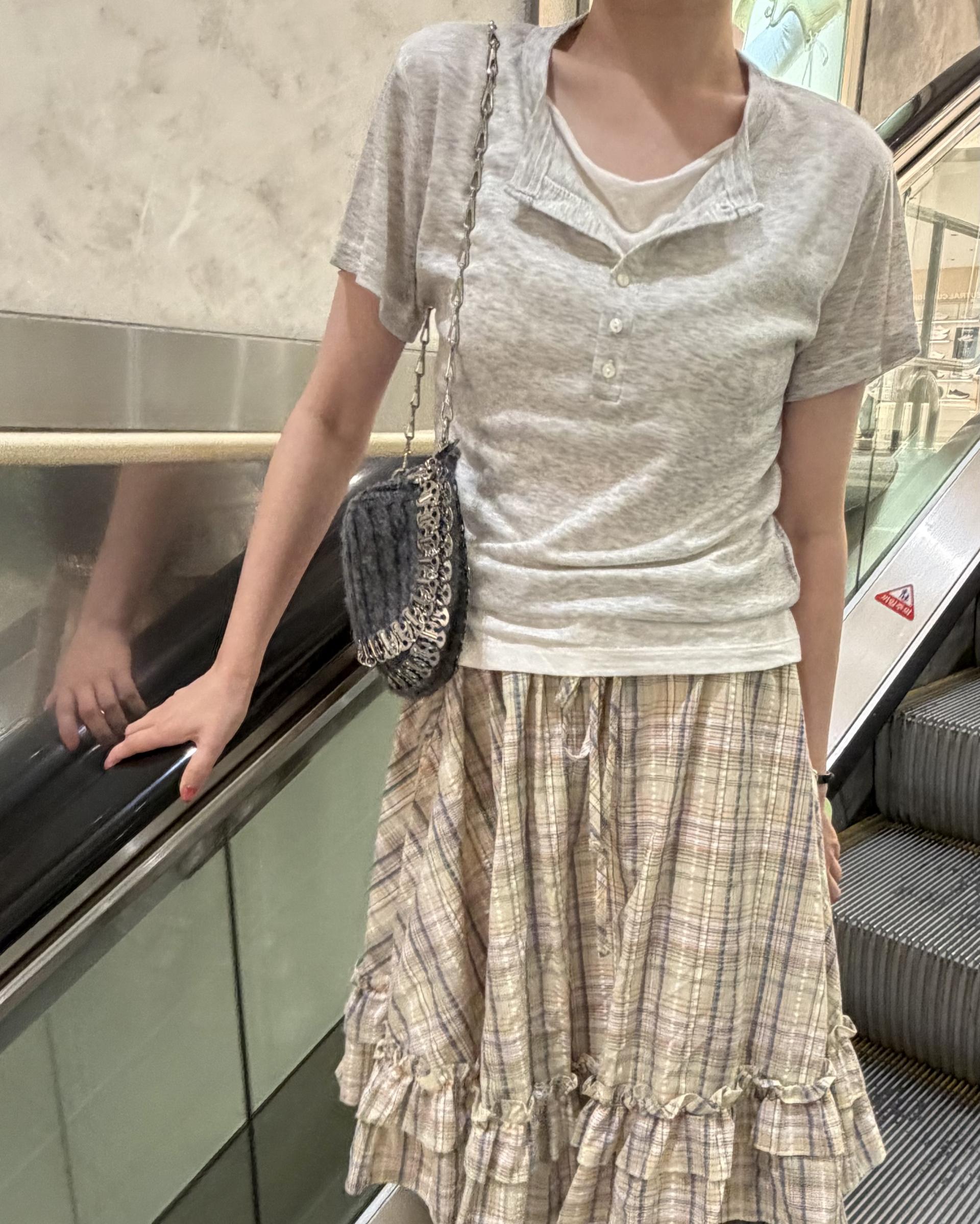 linen sleeveless (pink/ivory)