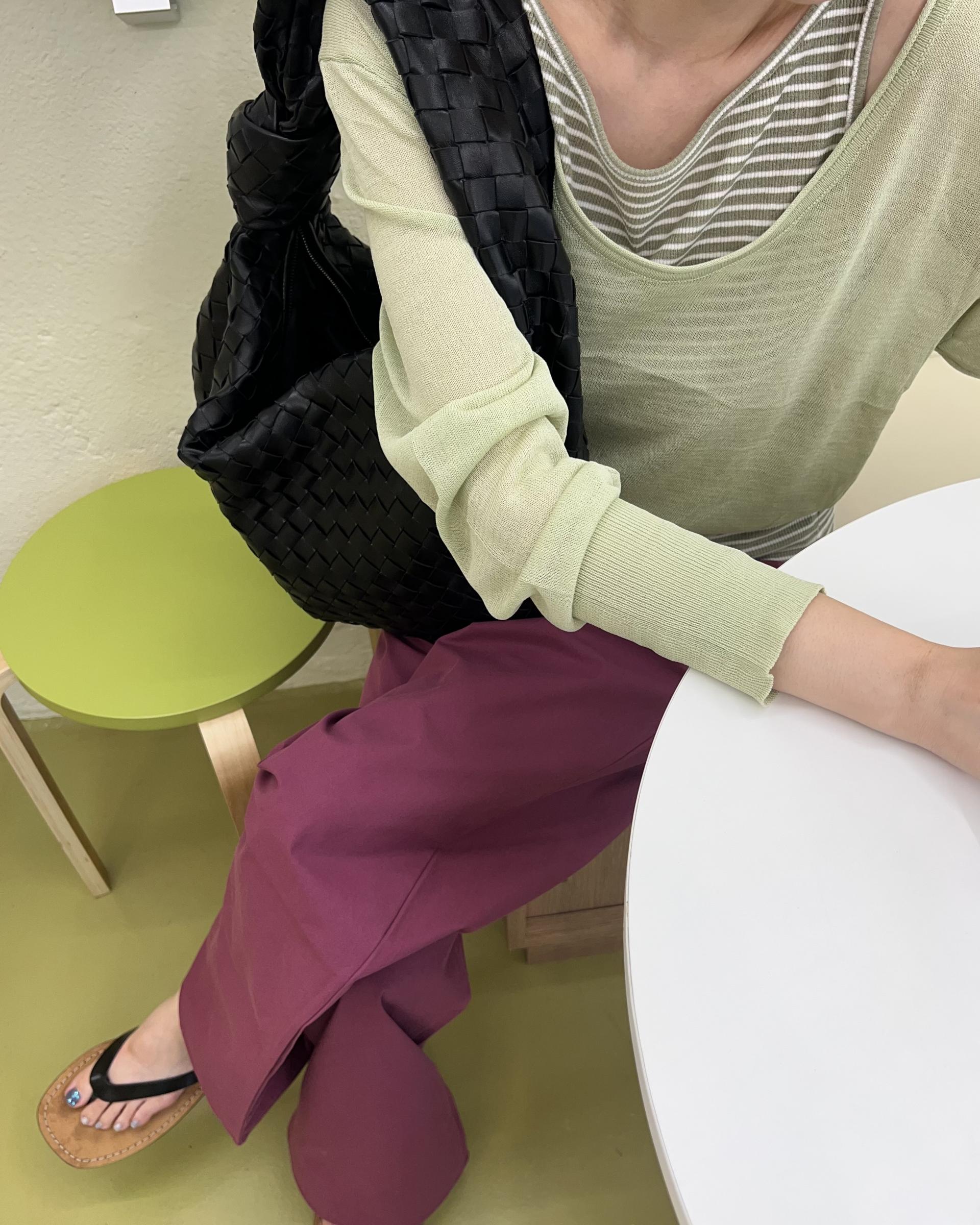 salt stripe sleeveless (blue/charcoal/pale grey/pale khaki)