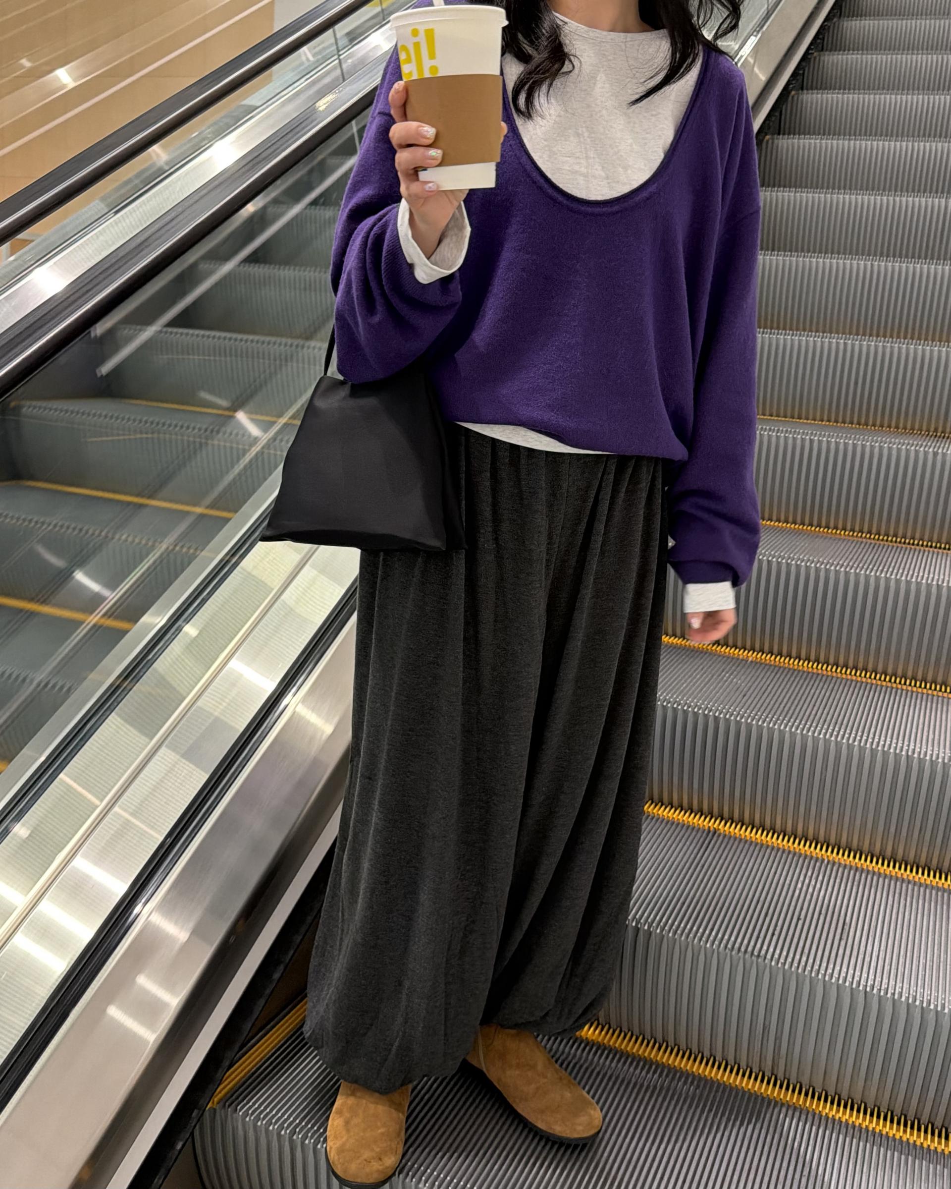 fuego u-neck knit (purple/charcoal/blue)