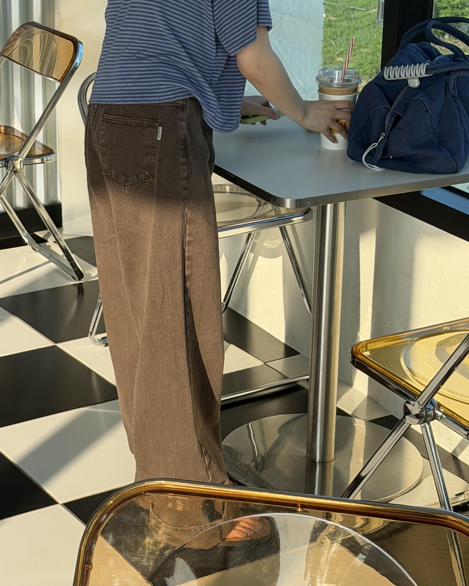 moon dying pants (brown/blue)