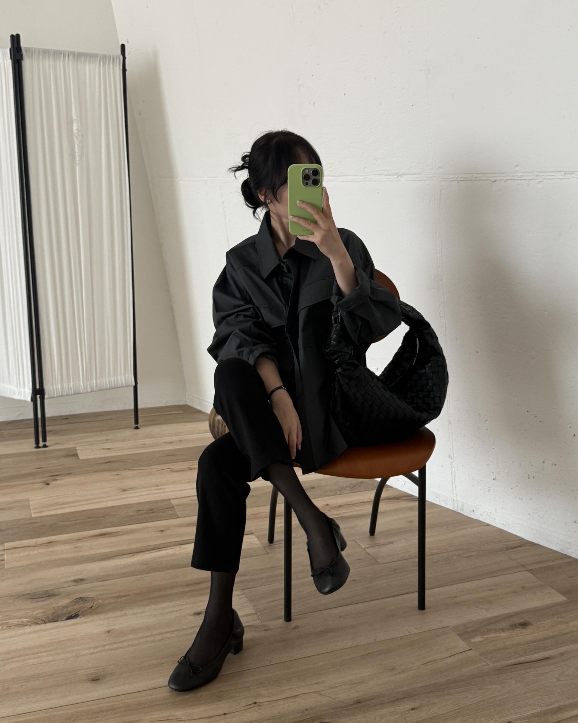 over pocket shirt (mint/charcoal)
