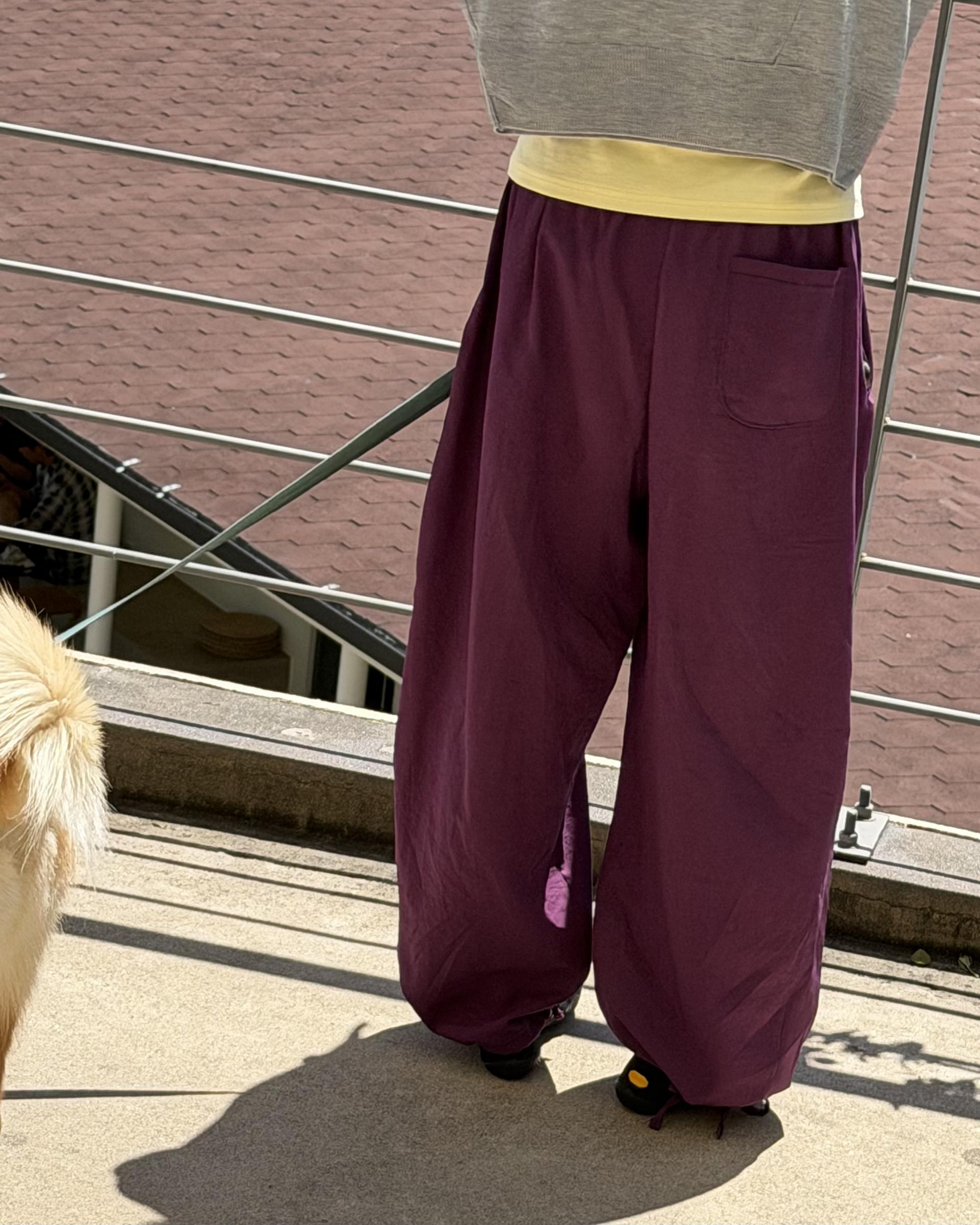 boat linen pants (purple/green)