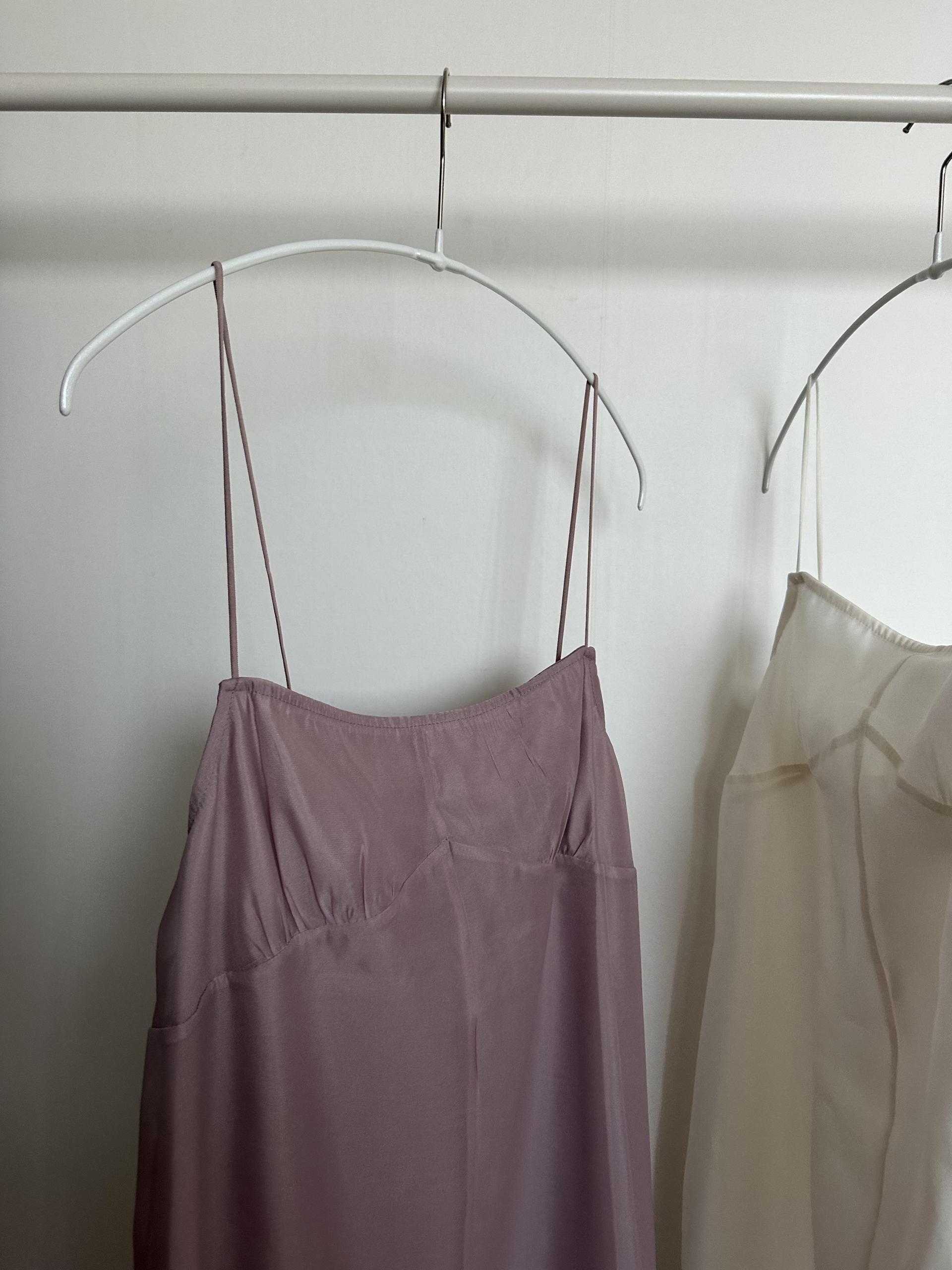 sheer layered dress (cream/dusty pink)