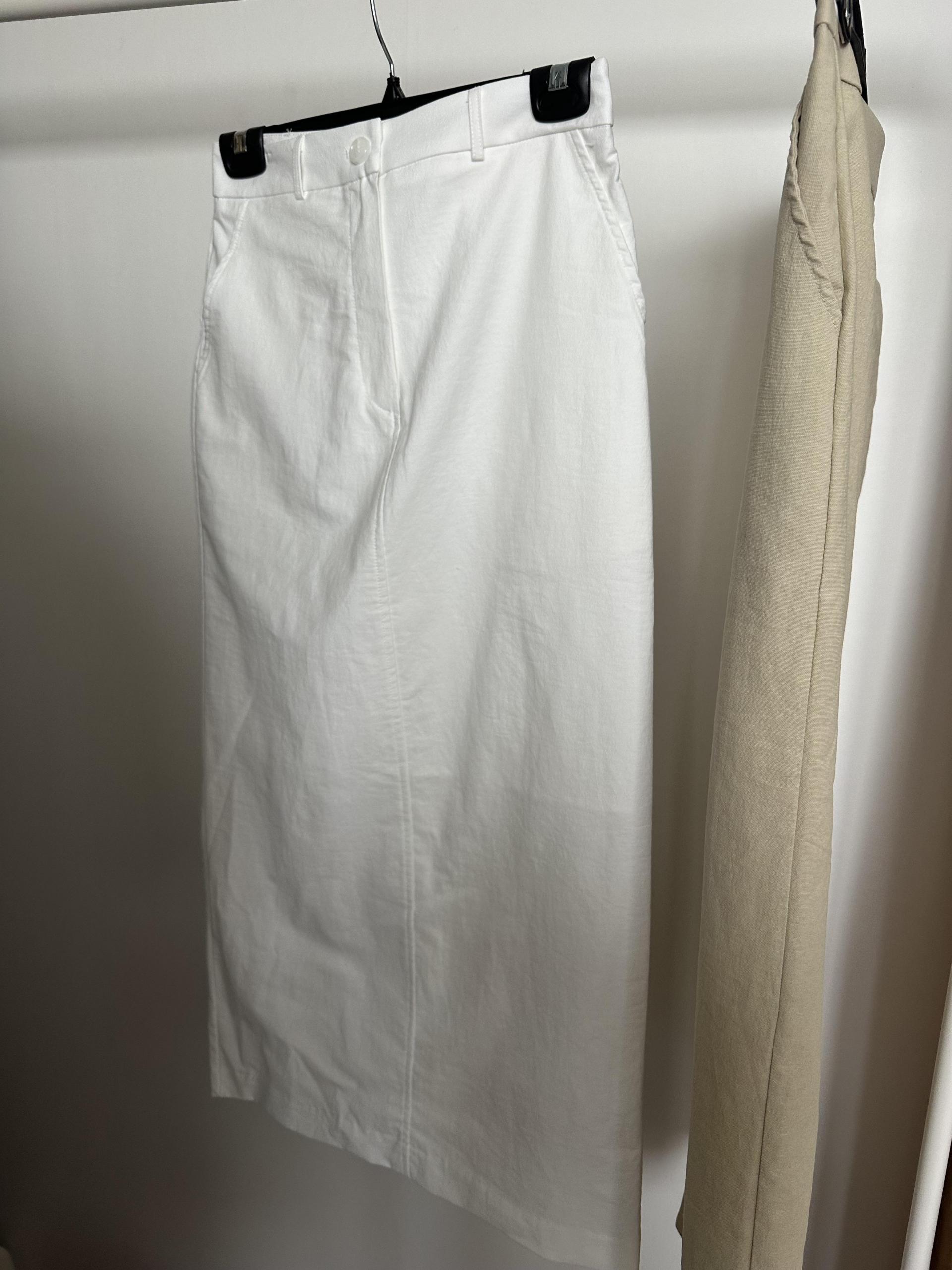 creme cotton skirt (beige/white)