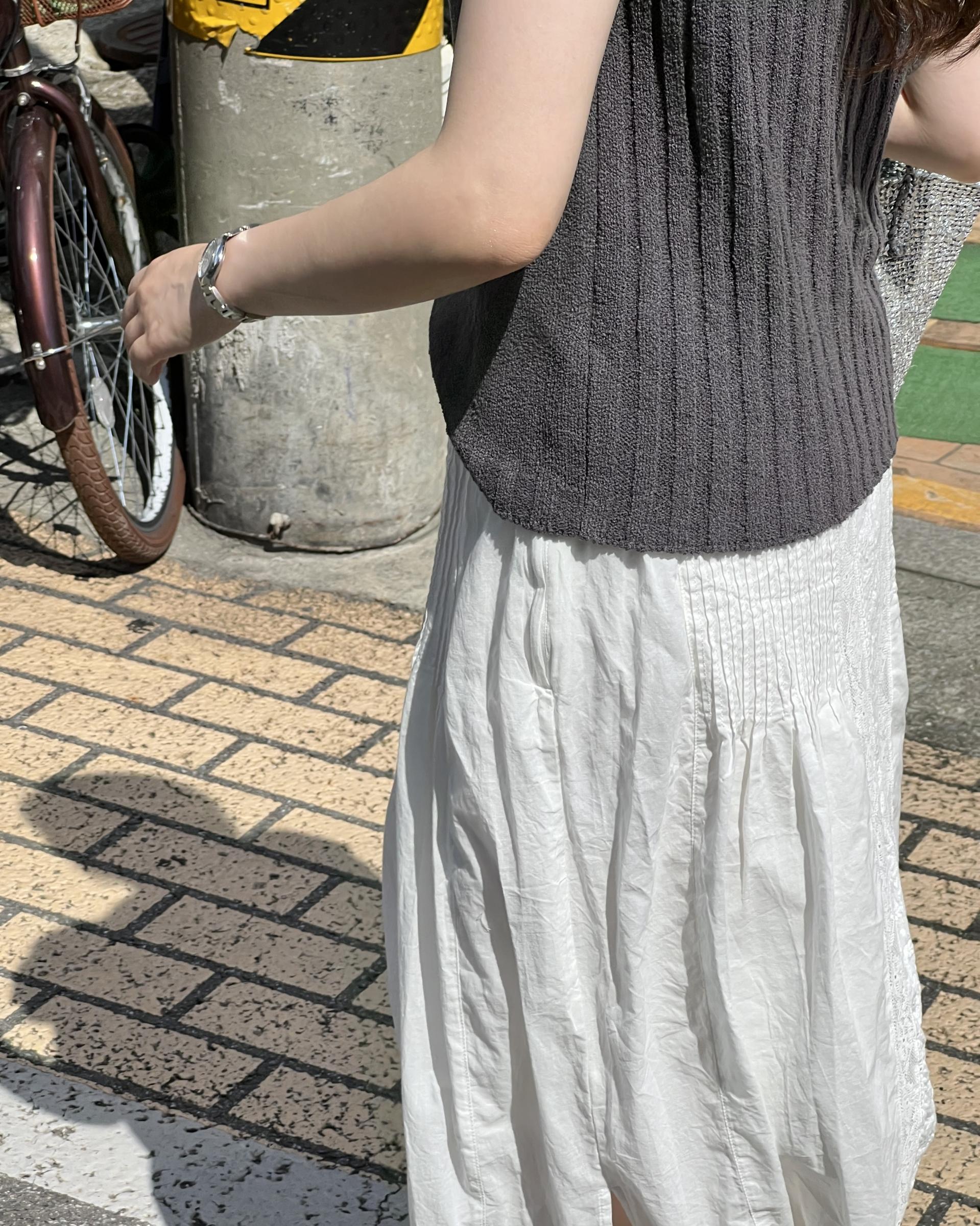 emma half knit (cream/pale grey/charcoal)