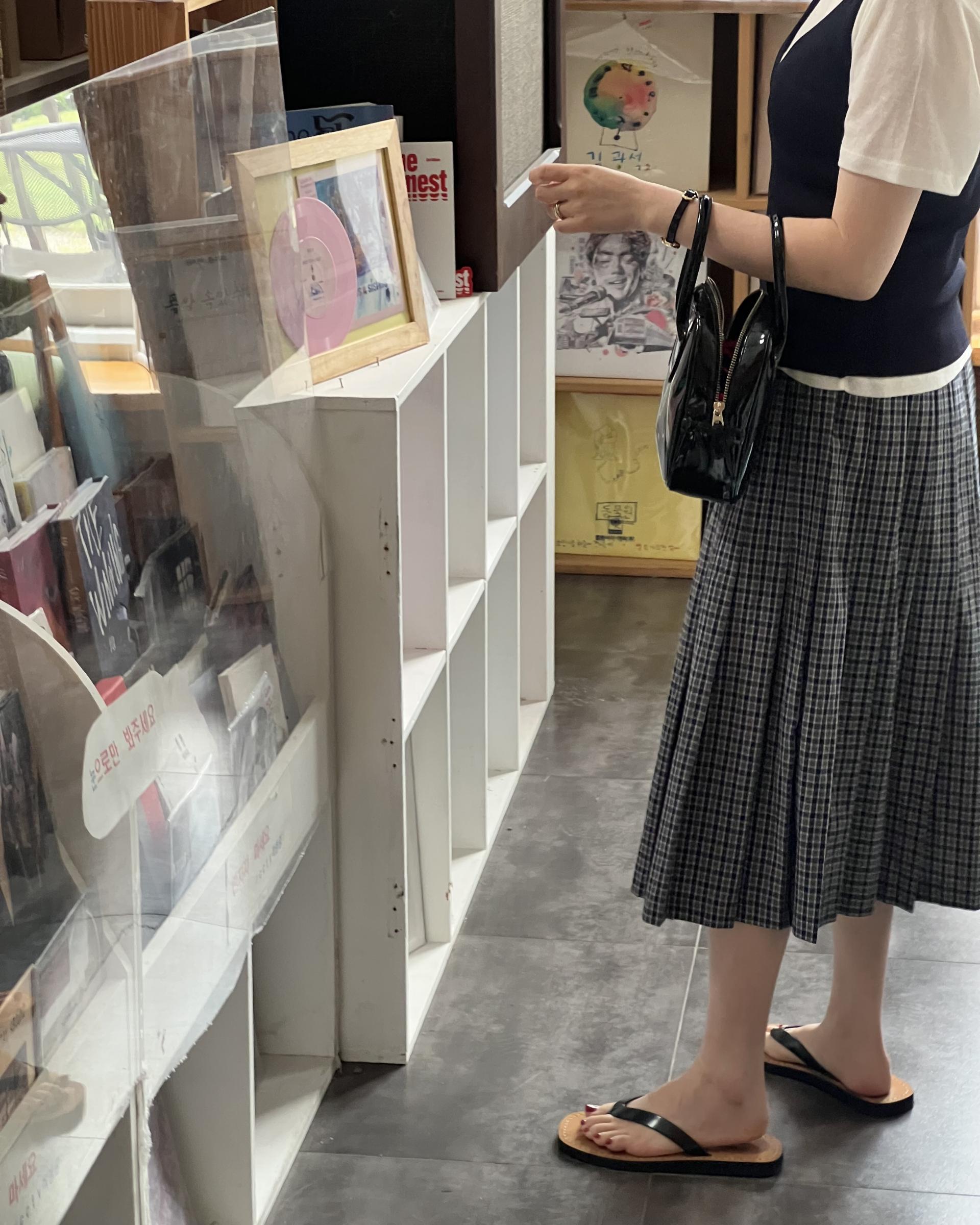 madeleine pleats skirt (check/cream)
