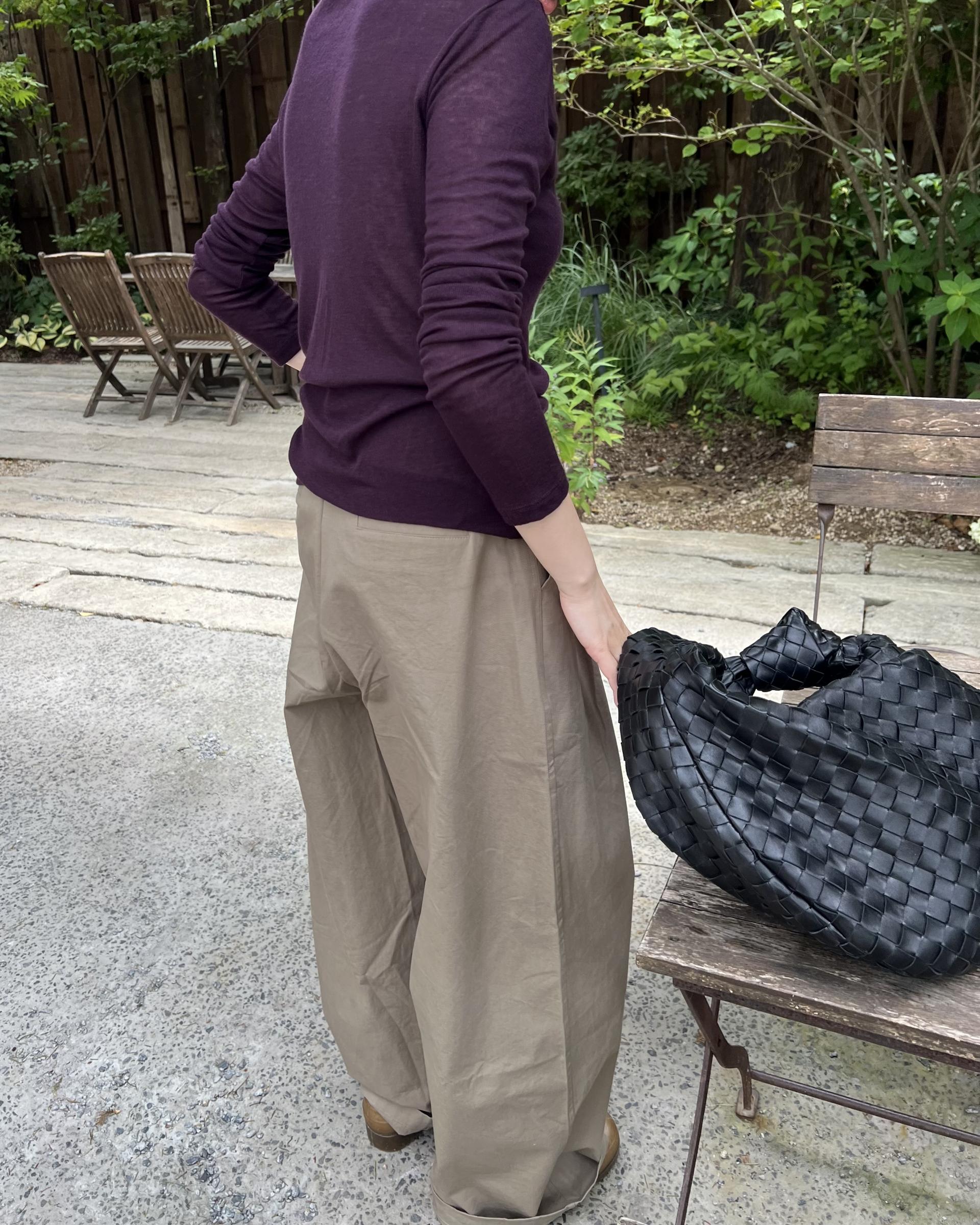 cotton pintuck pants (navy/cream/khaki)