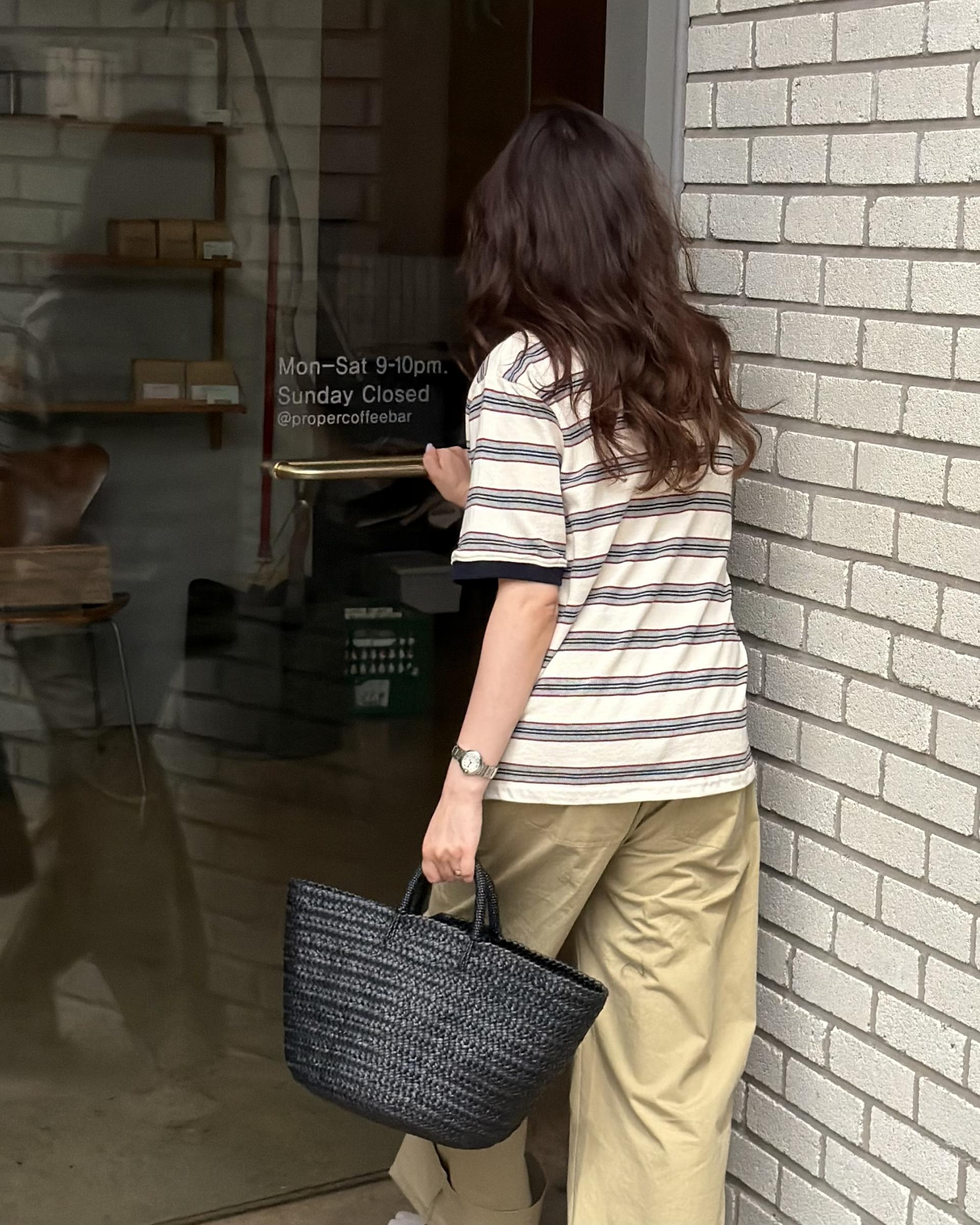 liberty stripe top (cream/orange)