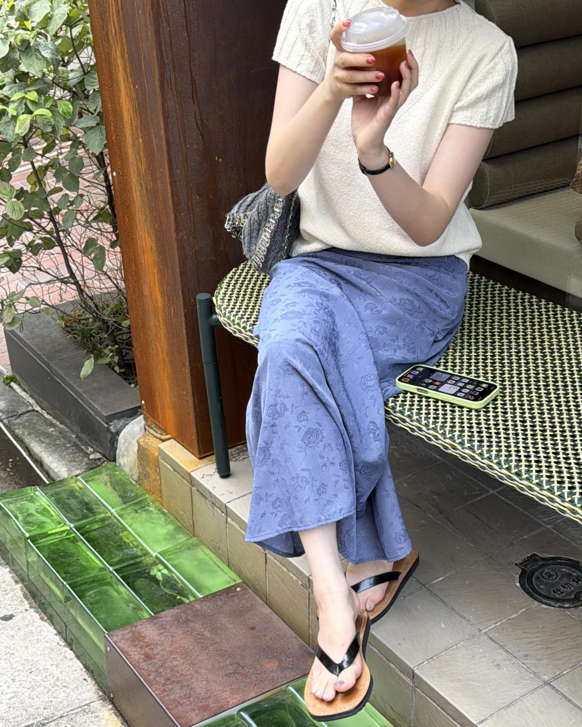 emma half knit (cream/pale grey/charcoal)