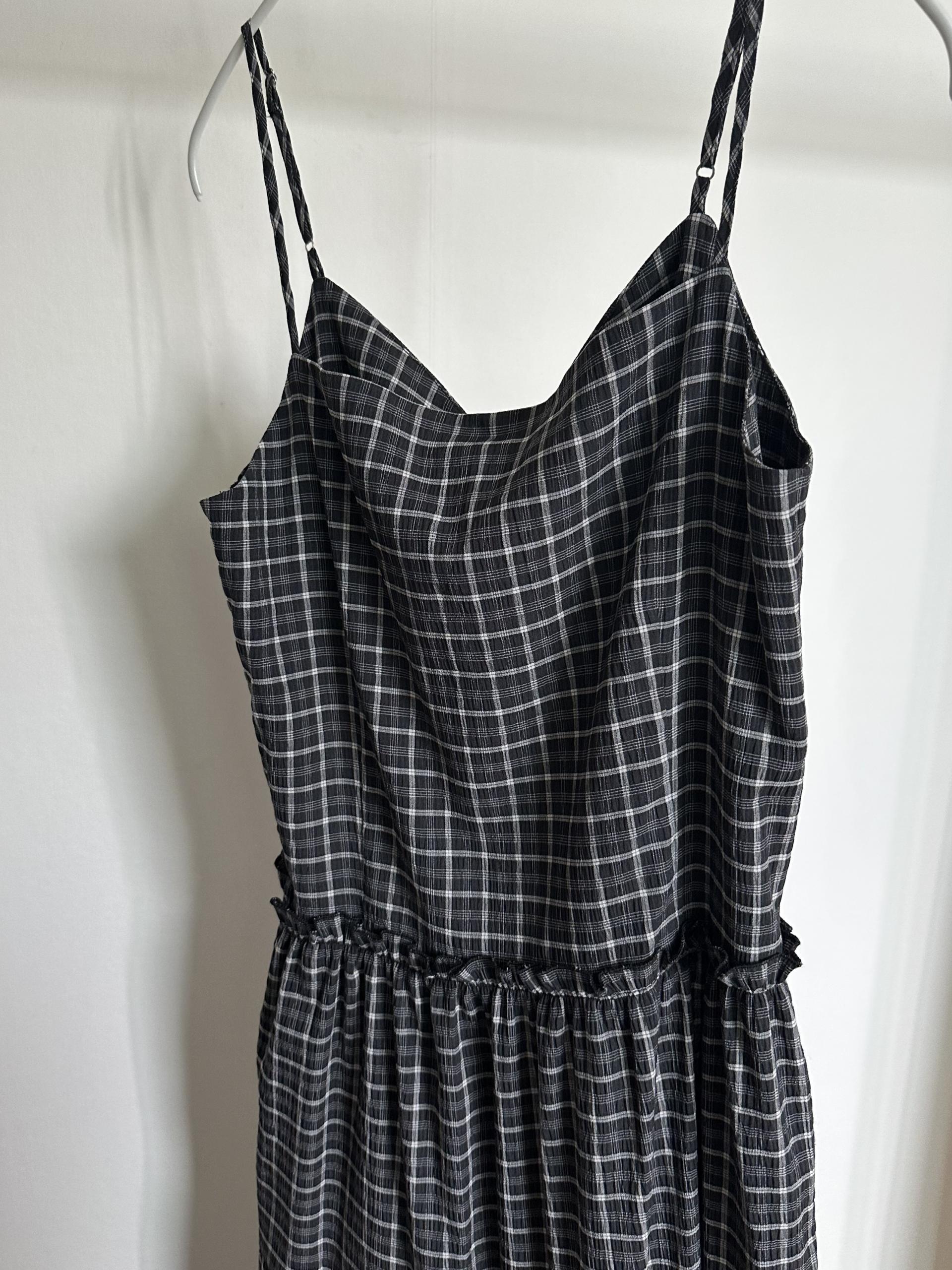 kate check dress (black/blue)