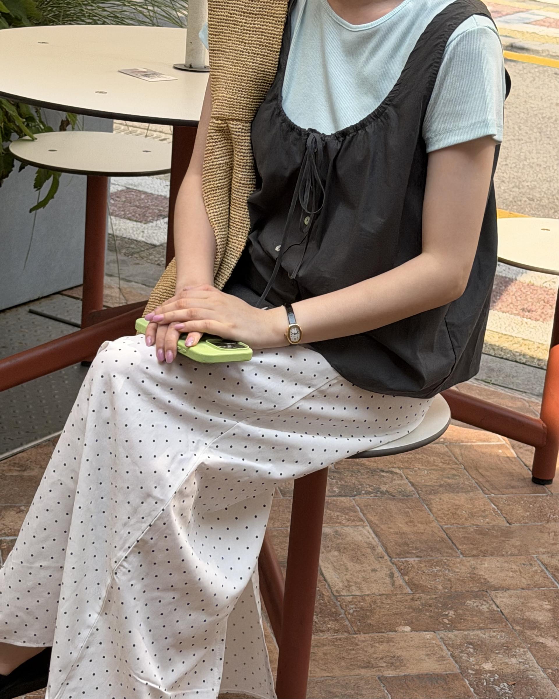 dot maxi skirt