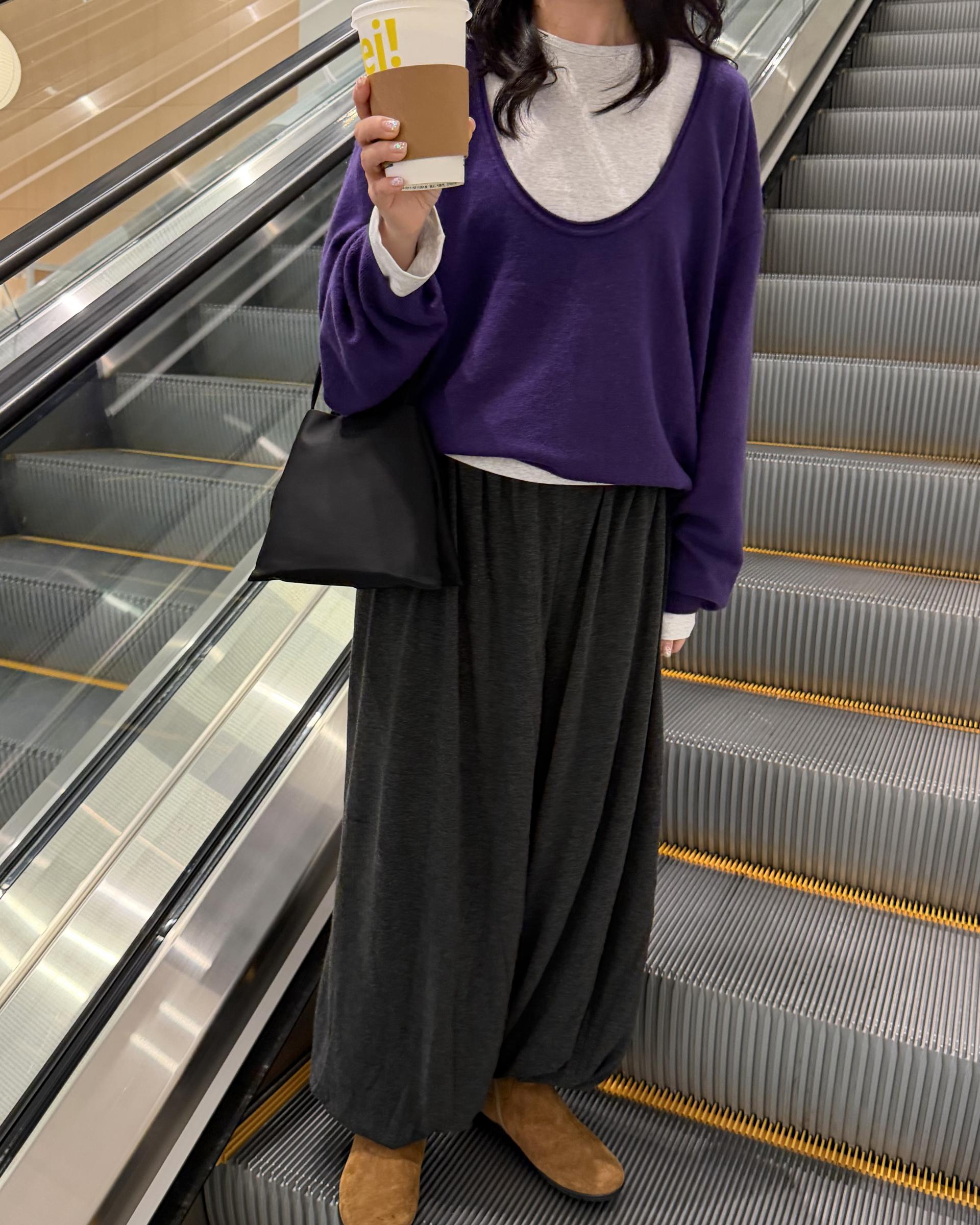 fuego u-neck knit (purple/charcoal/blue)
