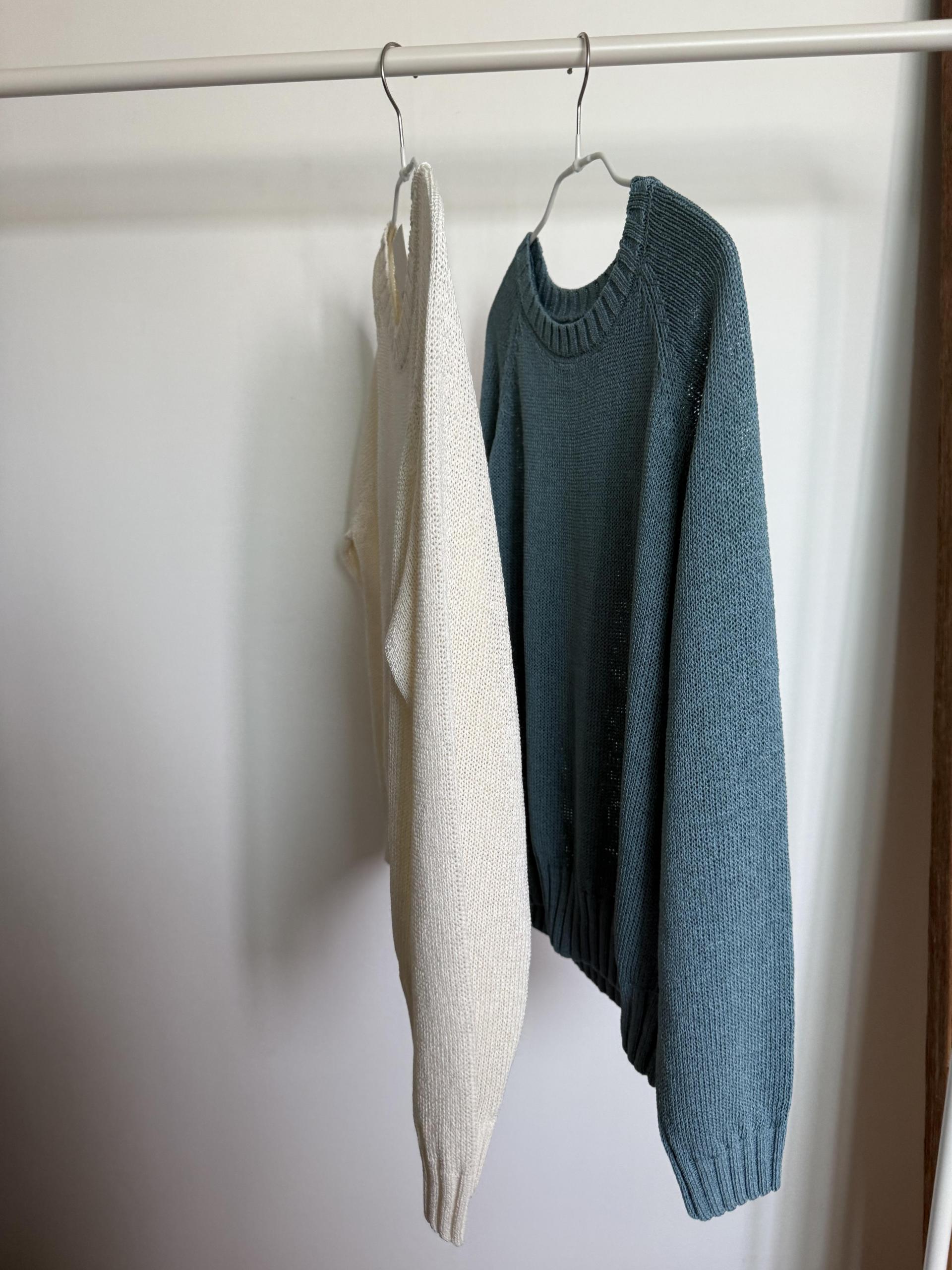 meet round knit(turkish blue/cream)