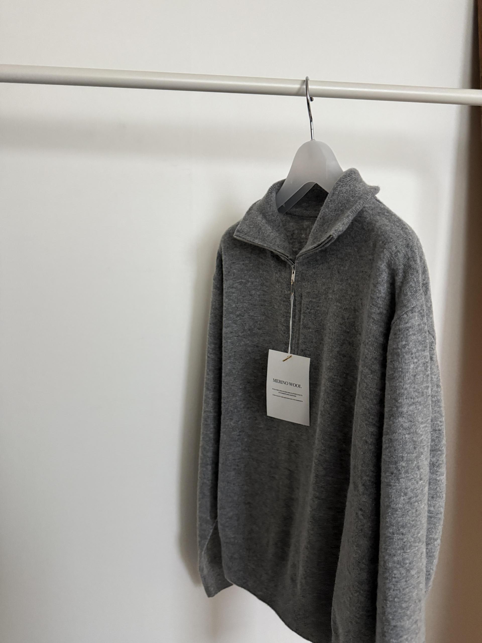 coco knit zip-up (navy/beige/grey)