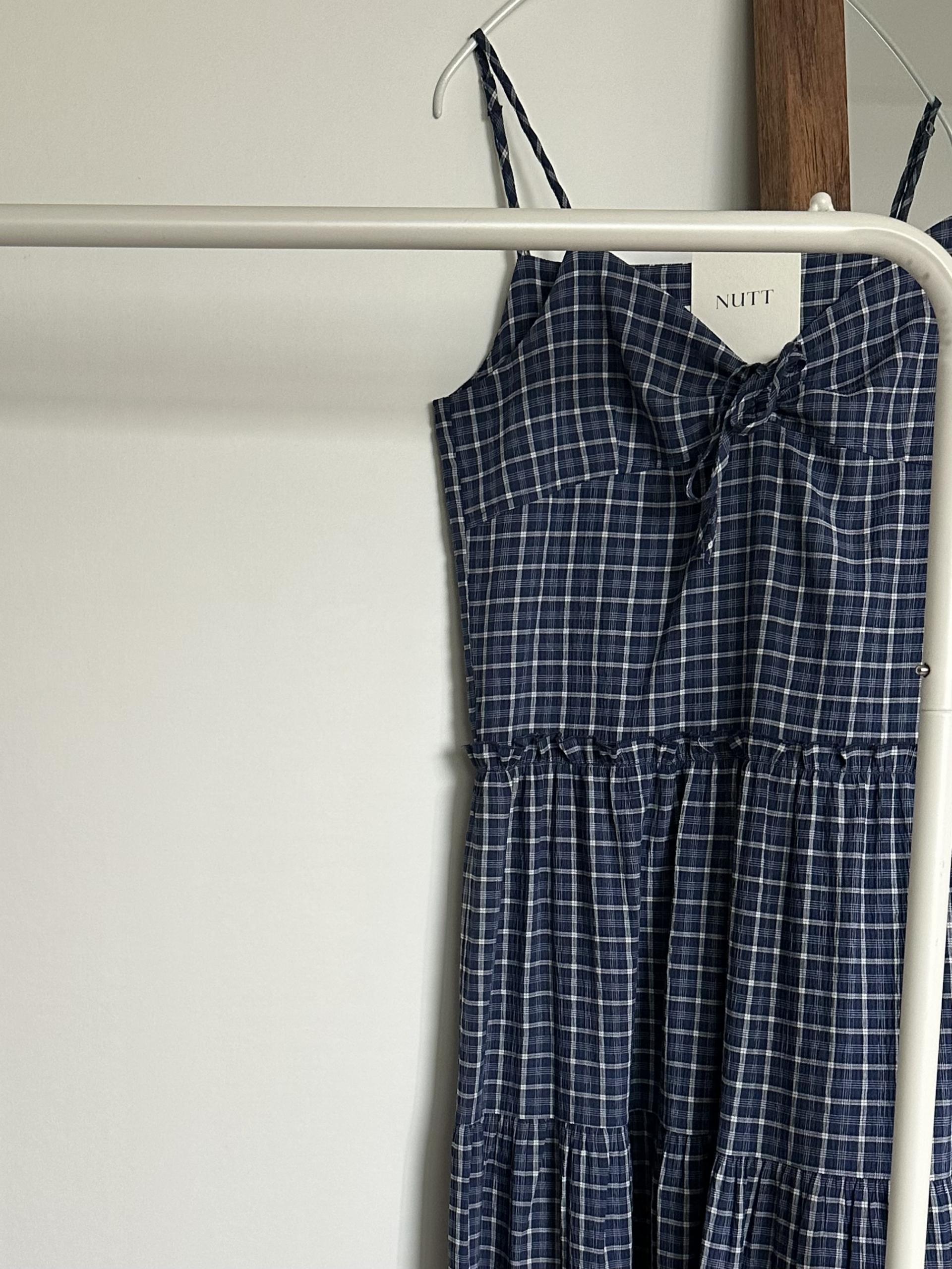 kate check dress (black/blue)