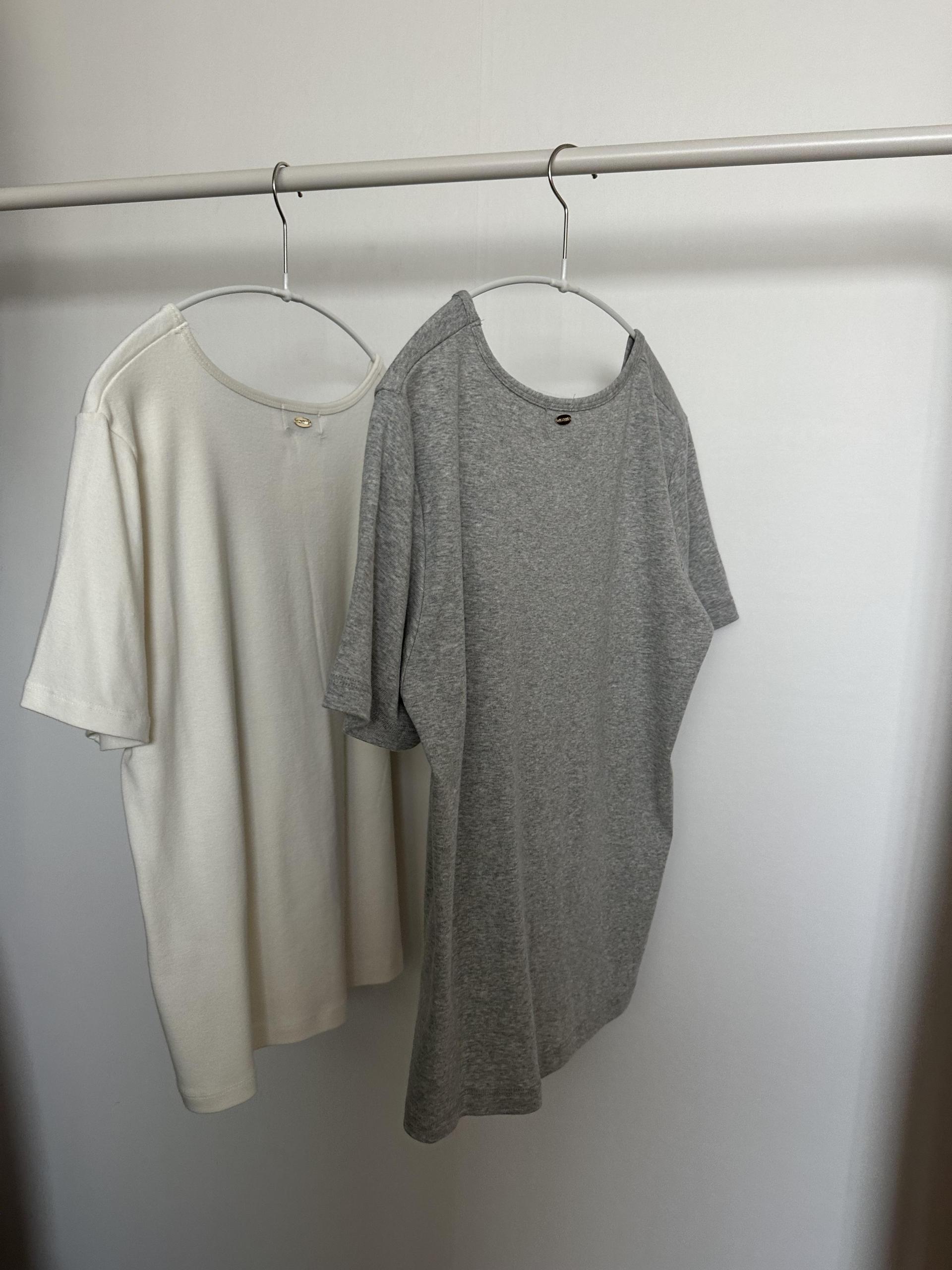 hul u-neck top (cream/melange grey)