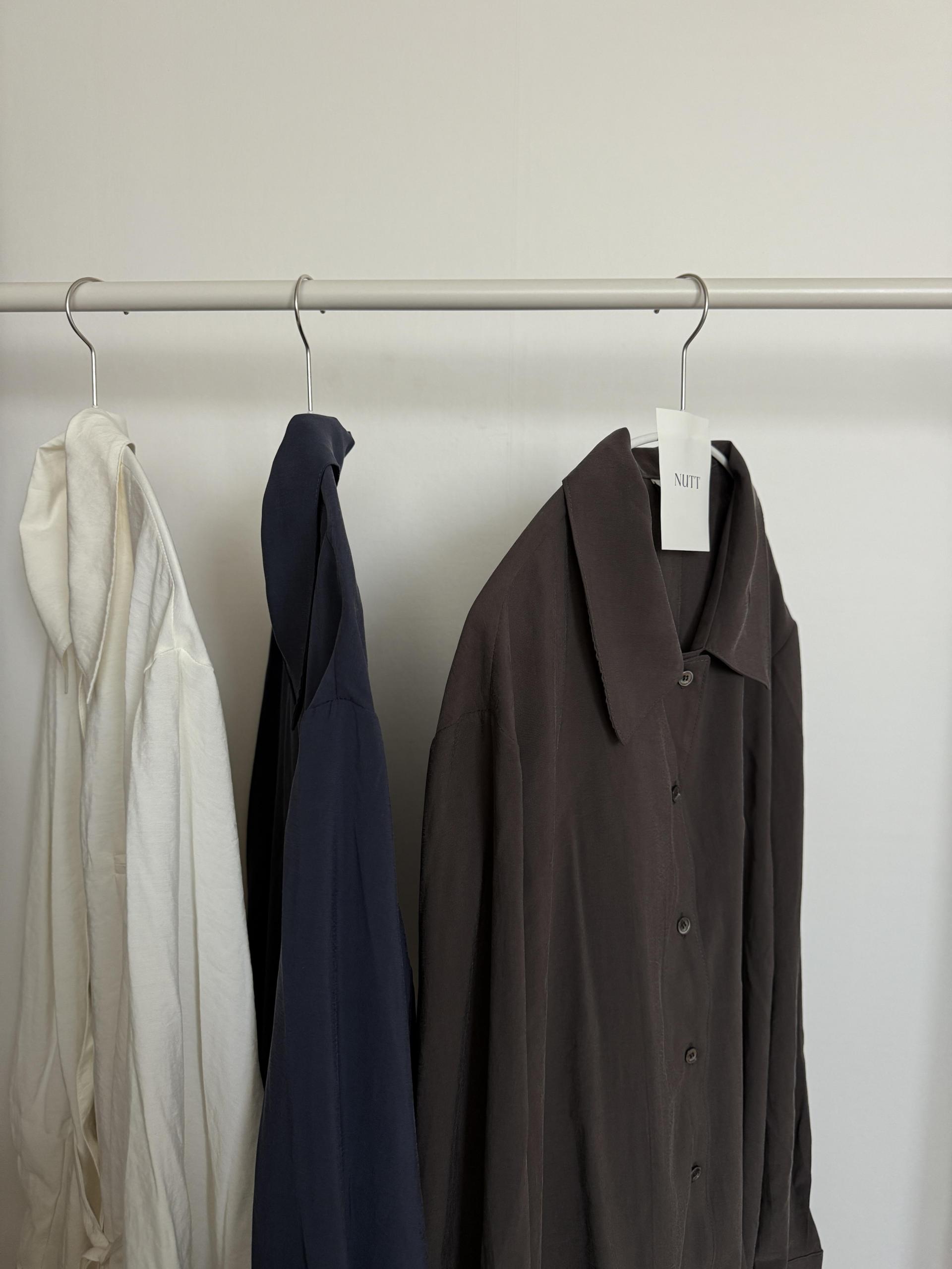 prim button blouse (brown/navy/cream)